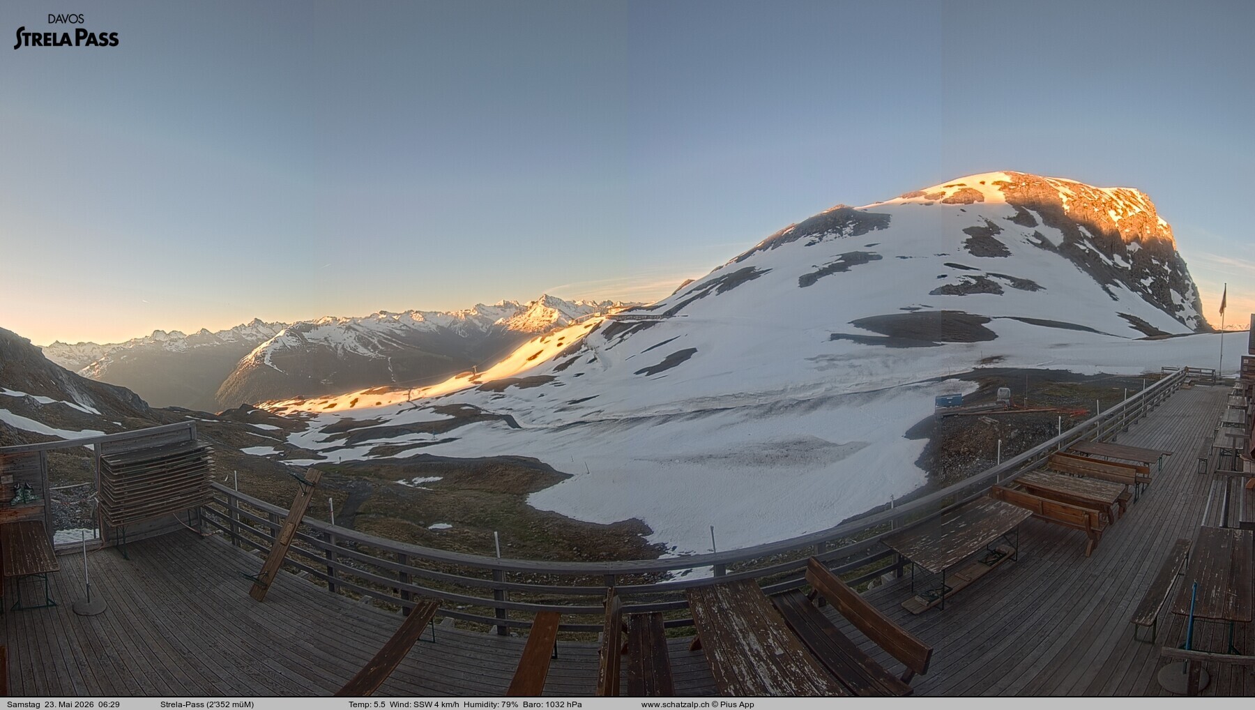 Archiv Foto Webcam Restaurant Strela Pass Schatzalp