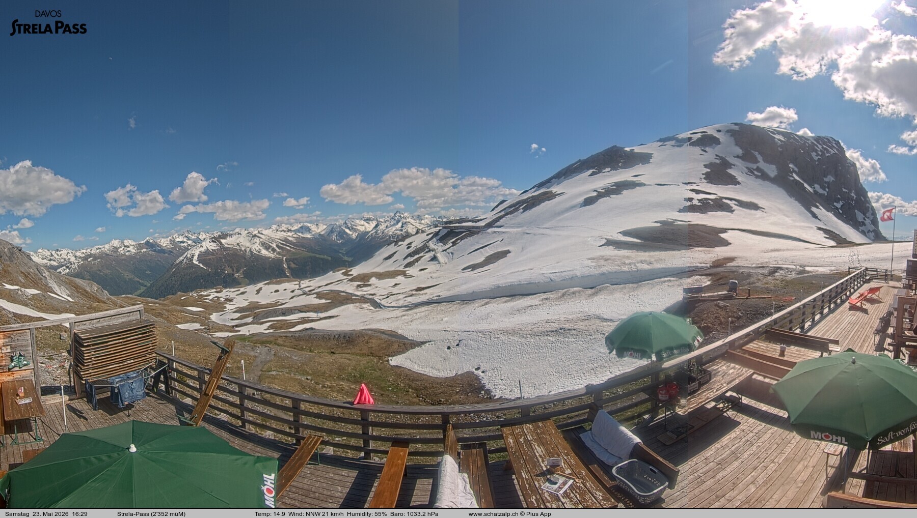 Archived image Webcam Schatzalp - Strela Pass