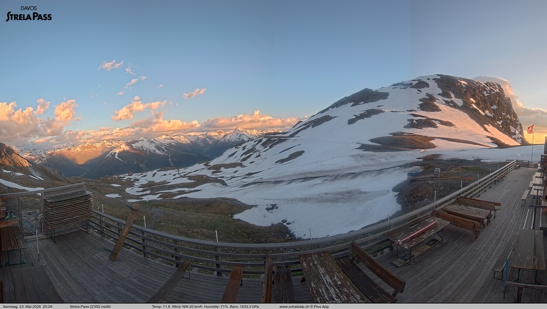 Archived image Webcam Schatzalp - Strela Pass