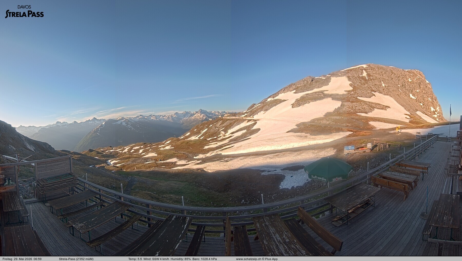 Archived image Webcam Schatzalp - Strela Pass