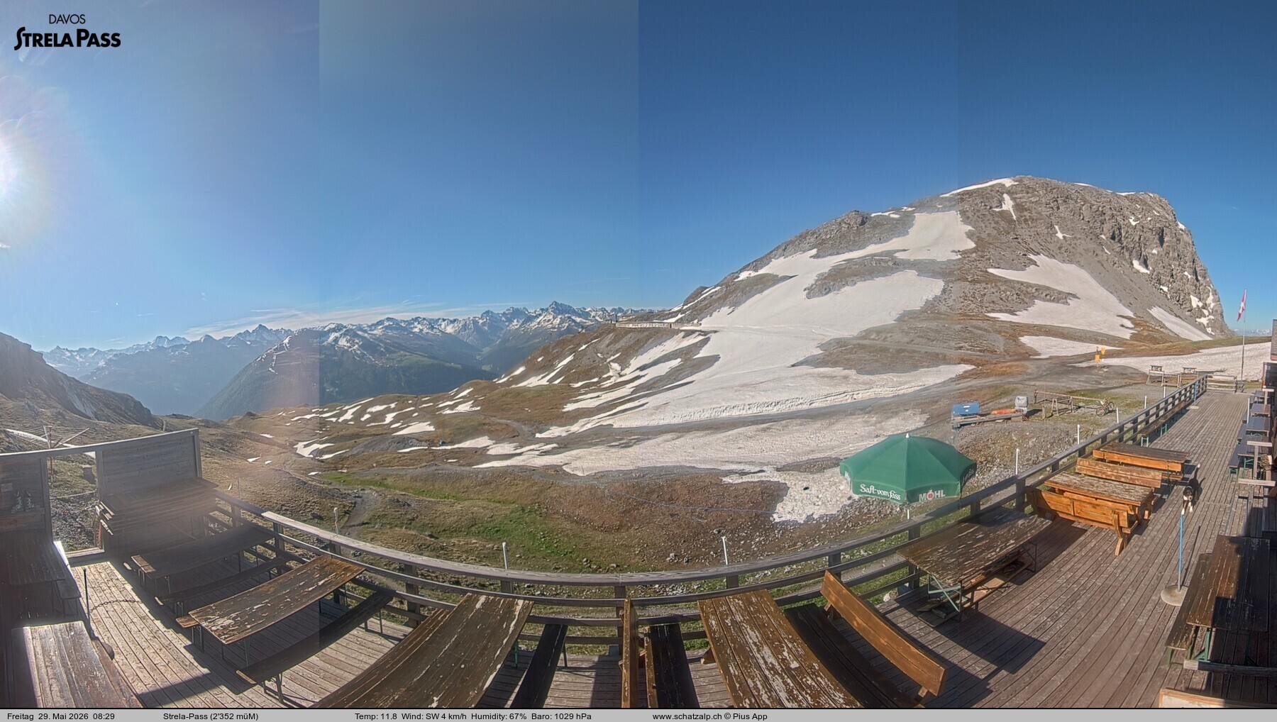 Archived image Webcam Schatzalp - Strela Pass