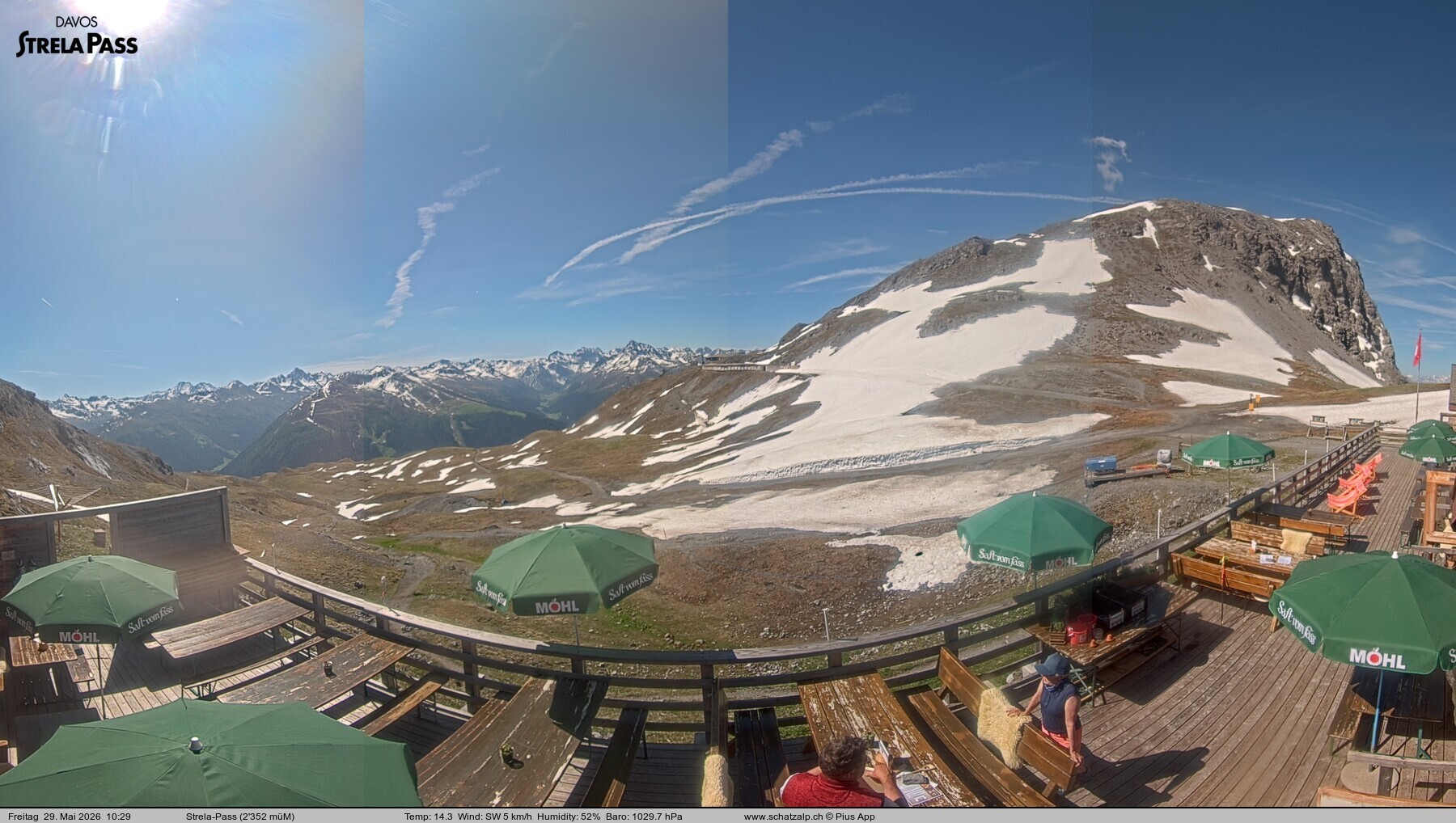 Archived image Webcam Schatzalp - Strela Pass