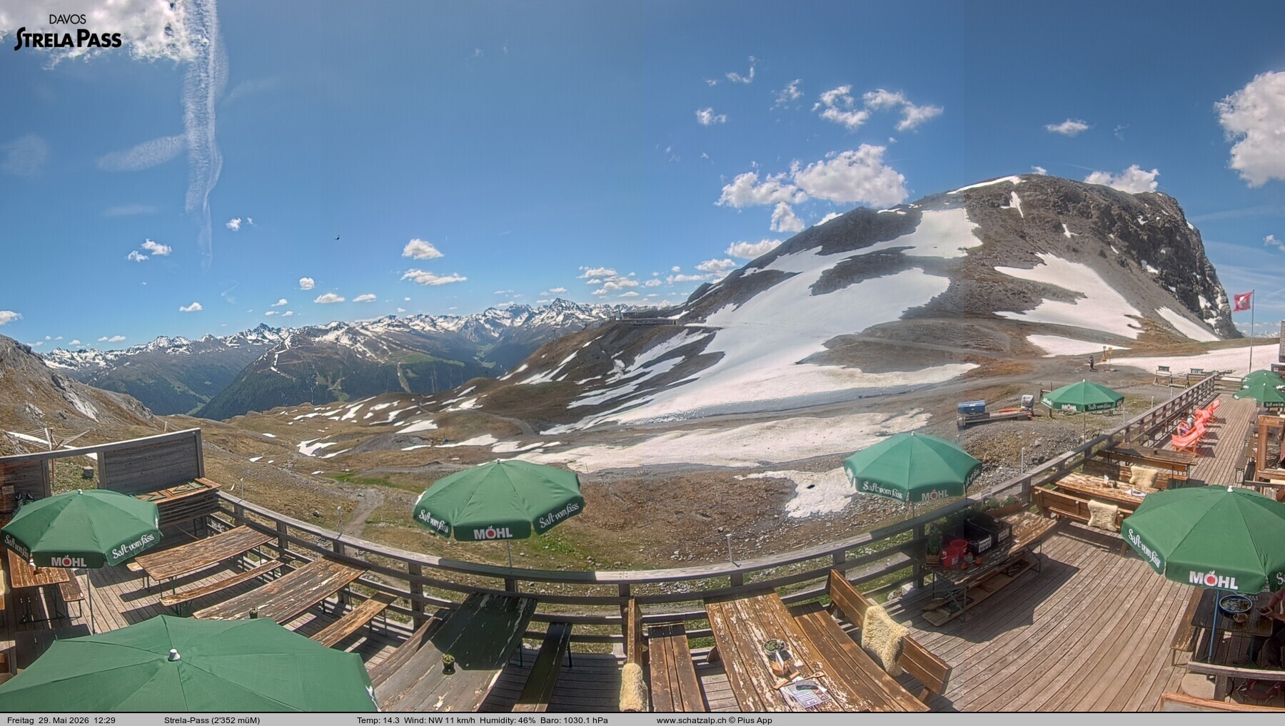 Archived image Webcam Schatzalp - Strela Pass