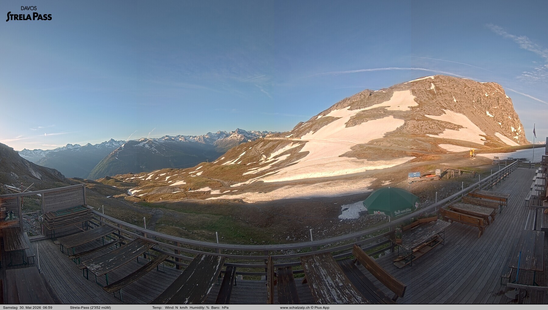 Archived image Webcam Schatzalp - Strela Pass