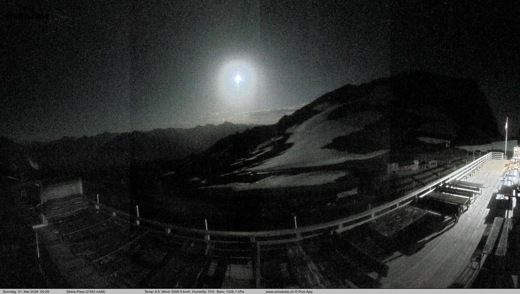 Archiv Foto Webcam Restaurant Strela Pass Schatzalp