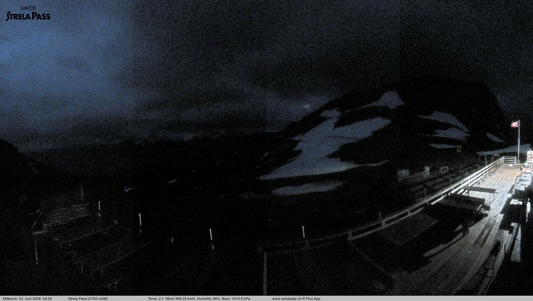 Archiv Foto Webcam Restaurant Strela Pass Schatzalp