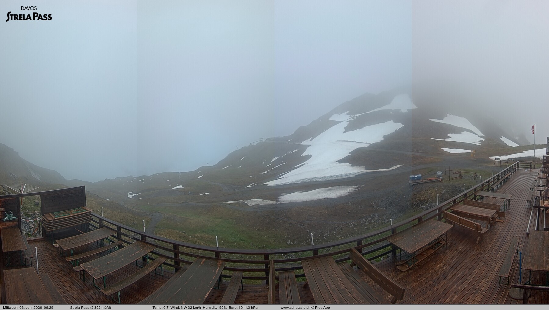 Archiv Foto Webcam Restaurant Strela Pass Schatzalp
