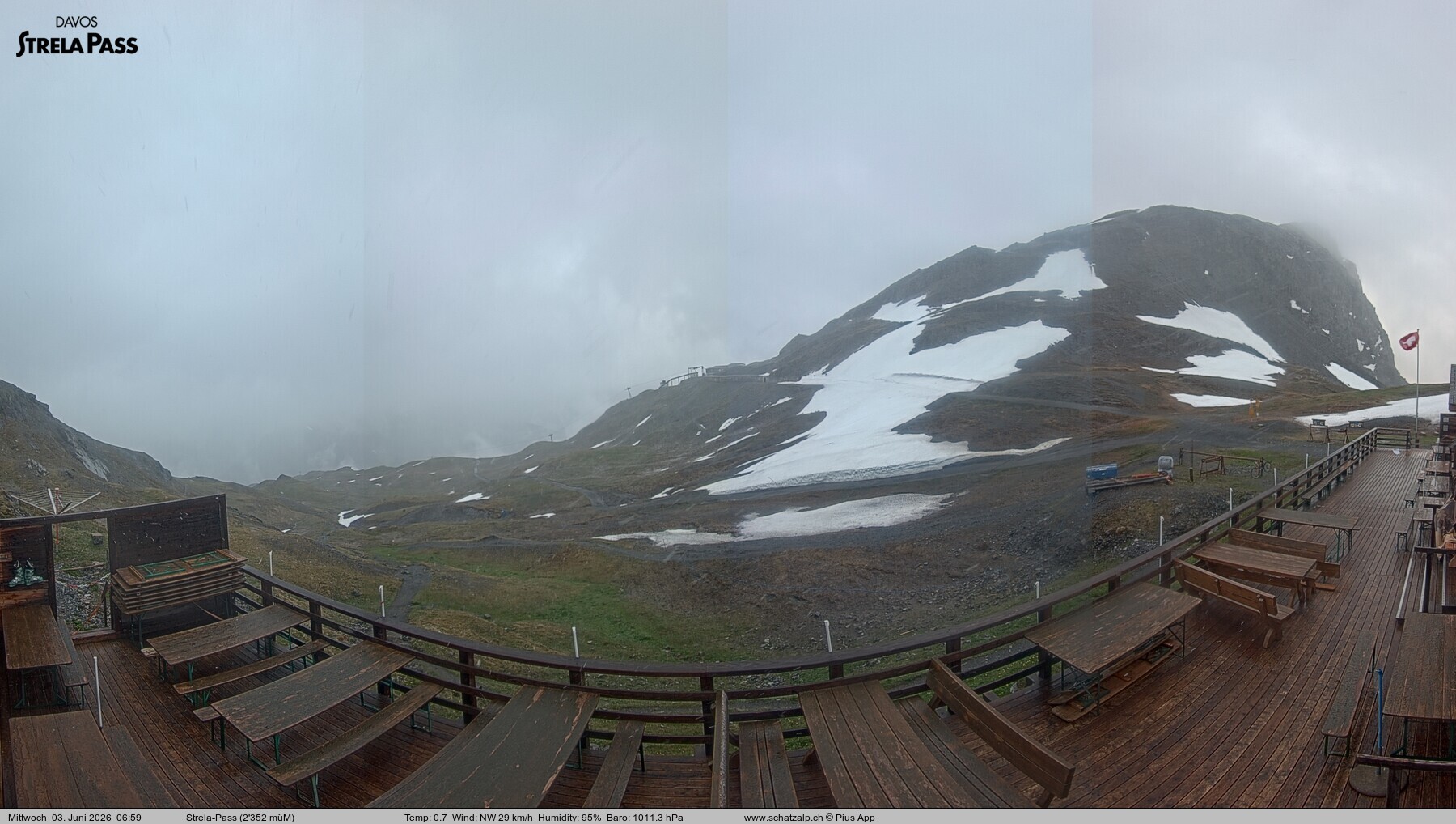 Archiv Foto Webcam Restaurant Strela Pass Schatzalp