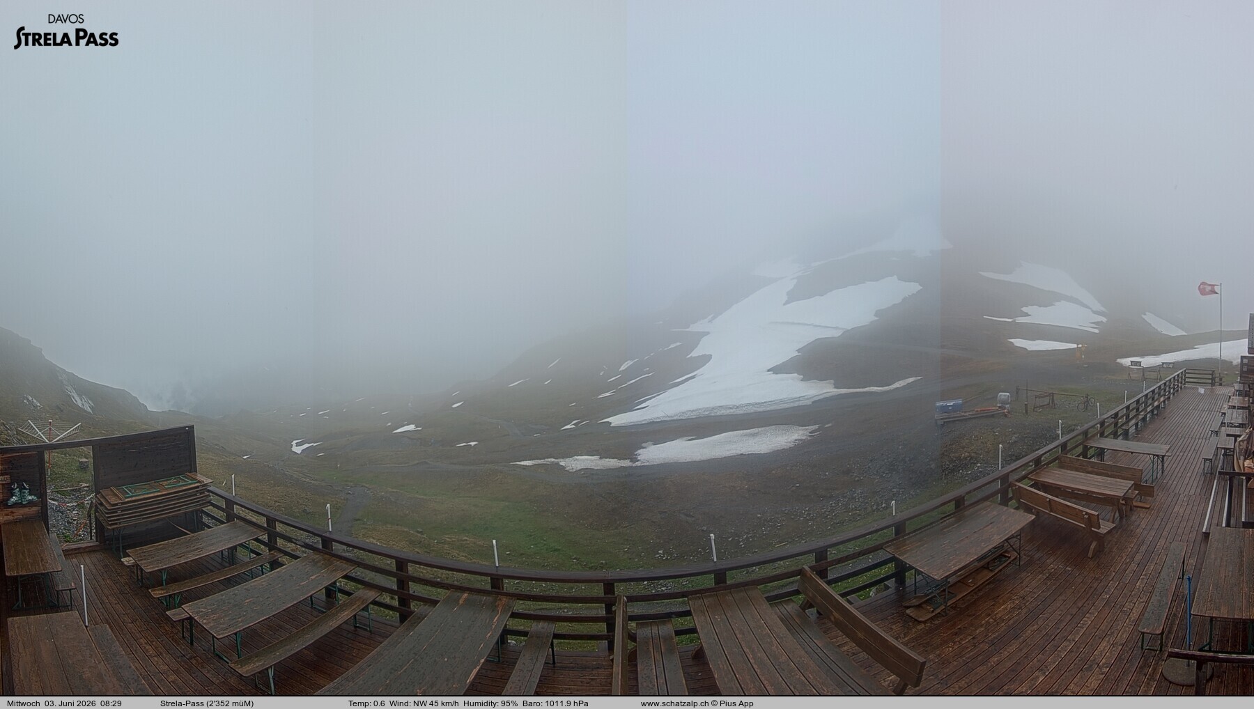 Archiv Foto Webcam Restaurant Strela Pass Schatzalp