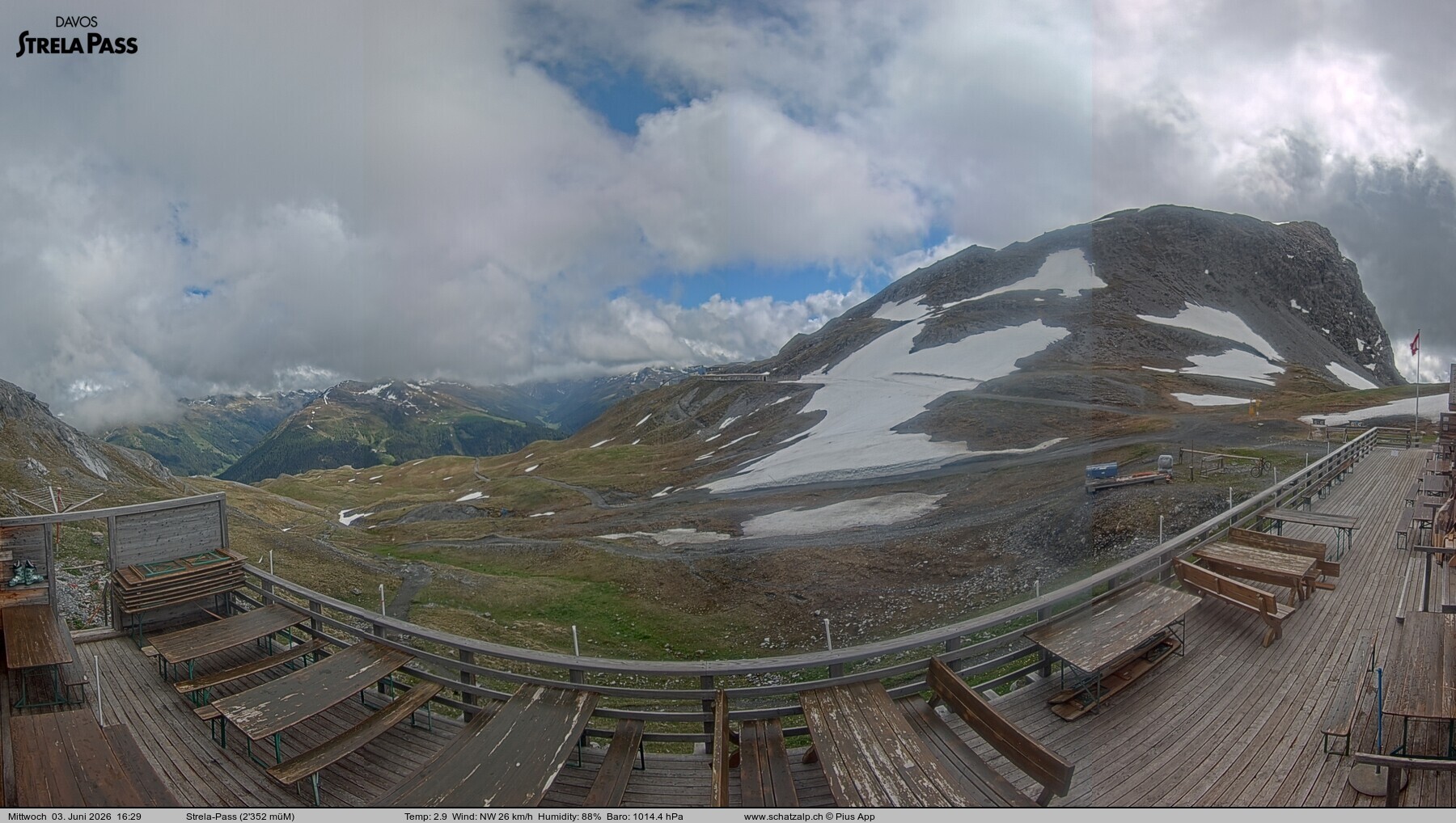Archiv Foto Webcam Restaurant Strela Pass Schatzalp