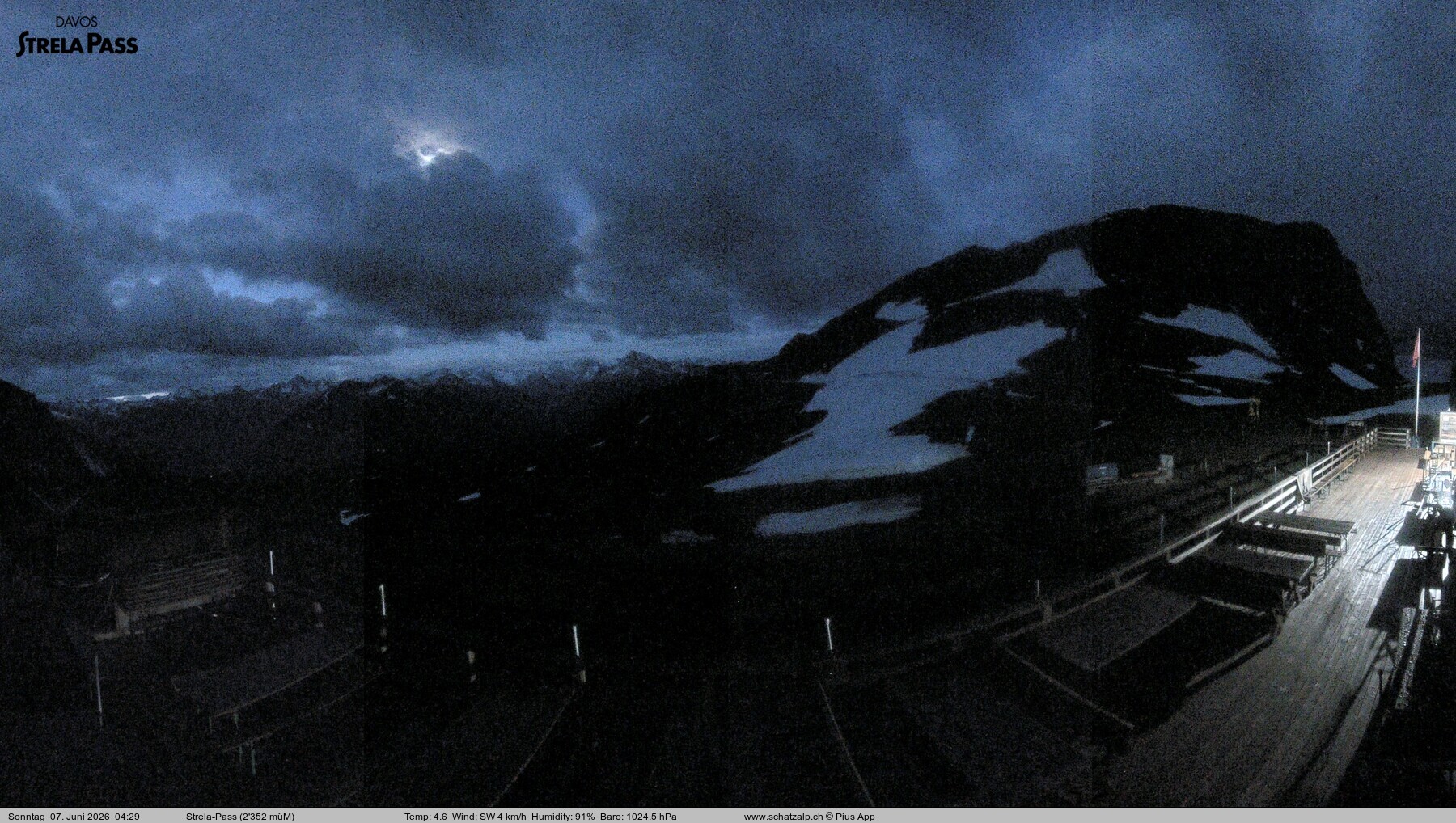 Archiv Foto Webcam Restaurant Strela Pass Schatzalp