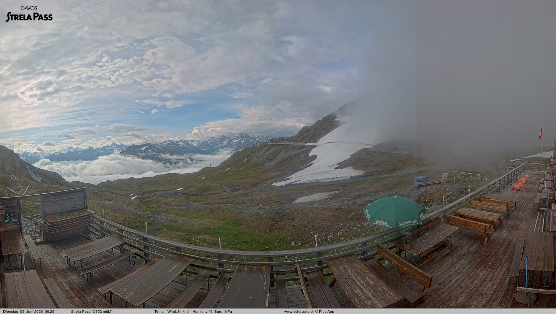 Archived image Webcam Schatzalp - Strela Pass