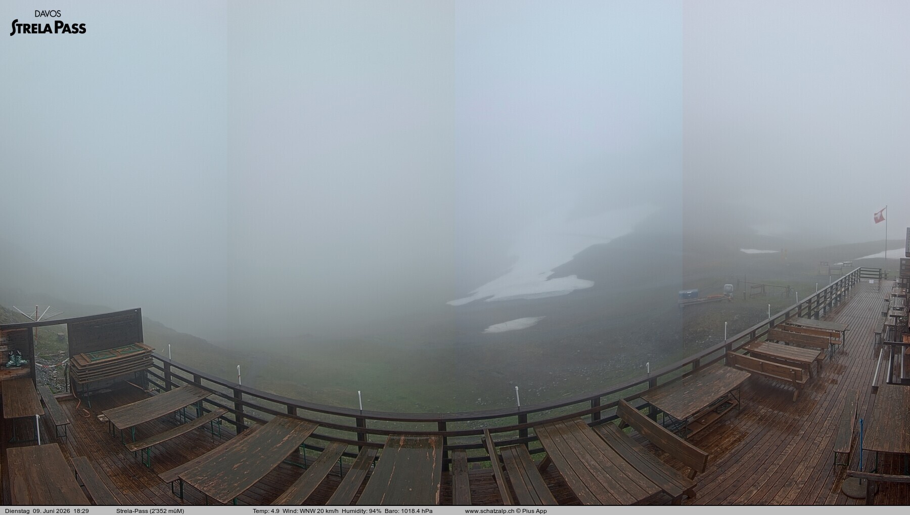 Archived image Webcam Schatzalp - Strela Pass