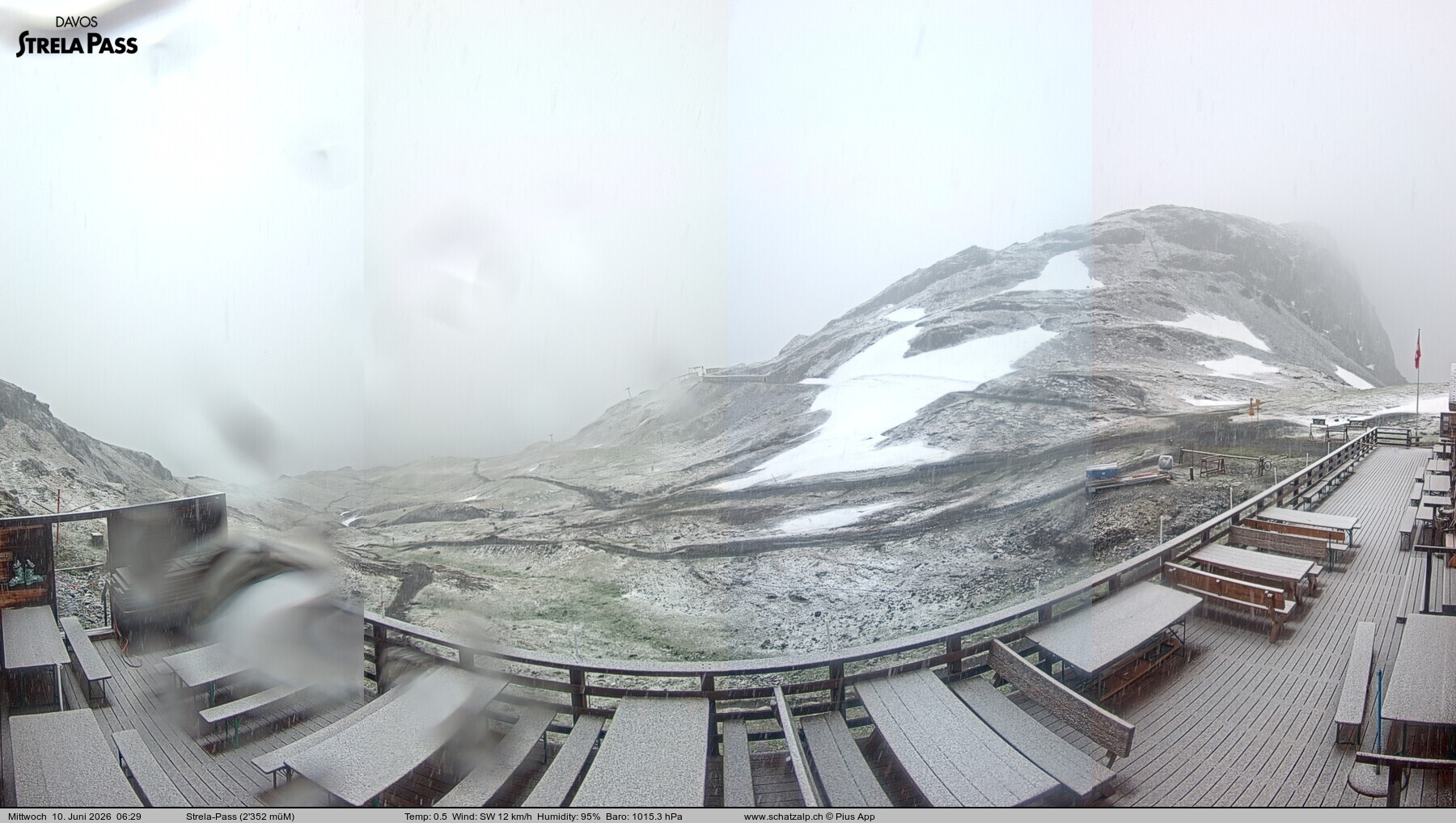 Archiv Foto Webcam Restaurant Strela Pass Schatzalp