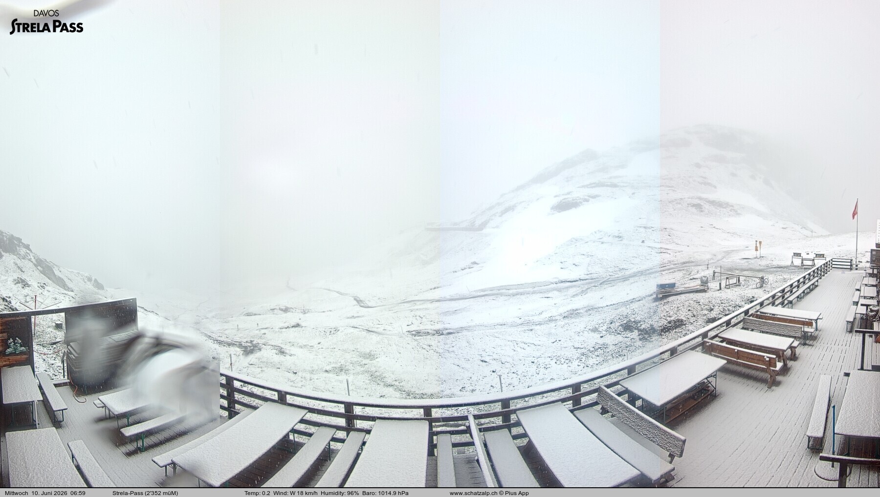 Archiv Foto Webcam Restaurant Strela Pass Schatzalp