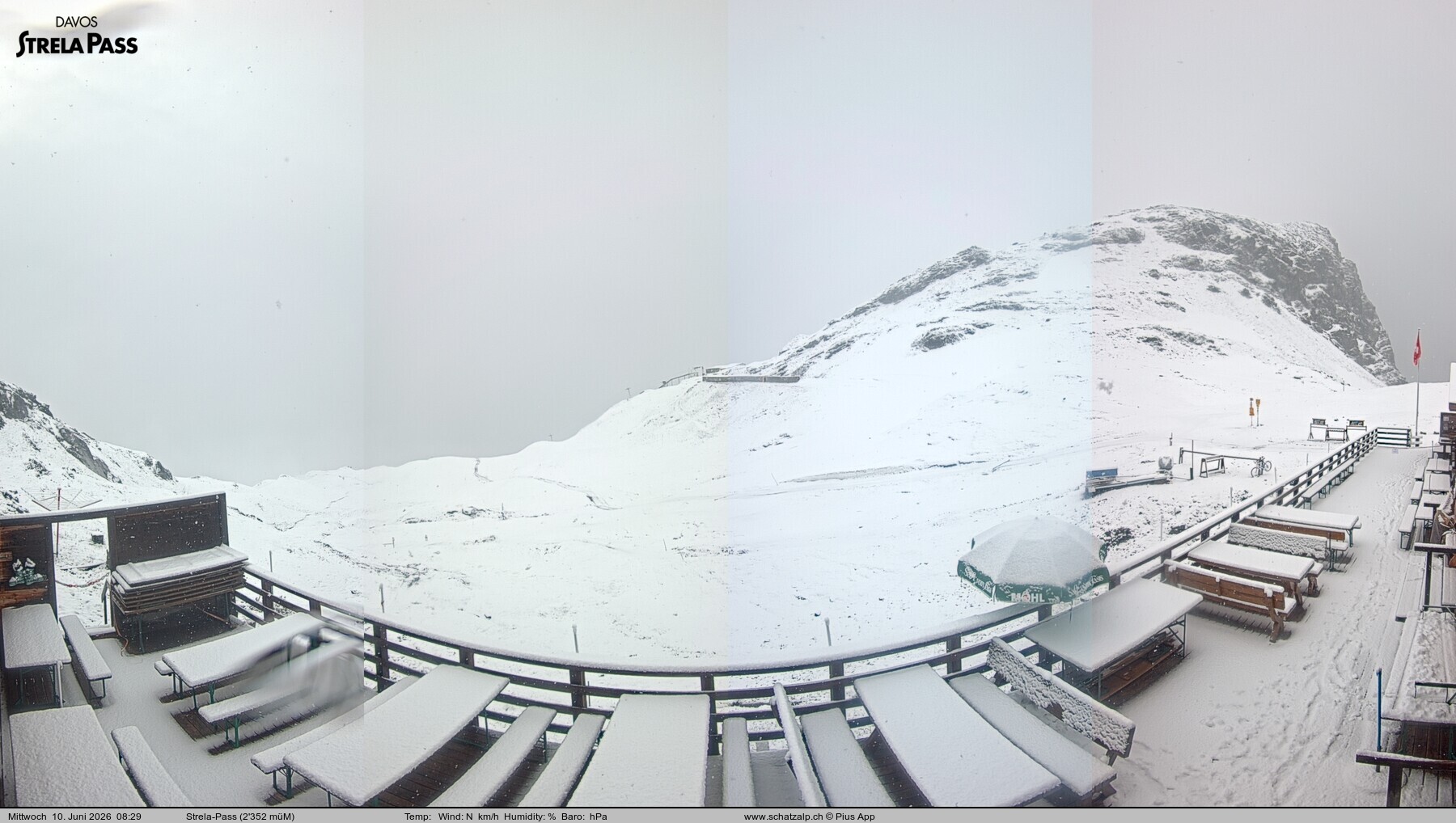 Archiv Foto Webcam Restaurant Strela Pass Schatzalp