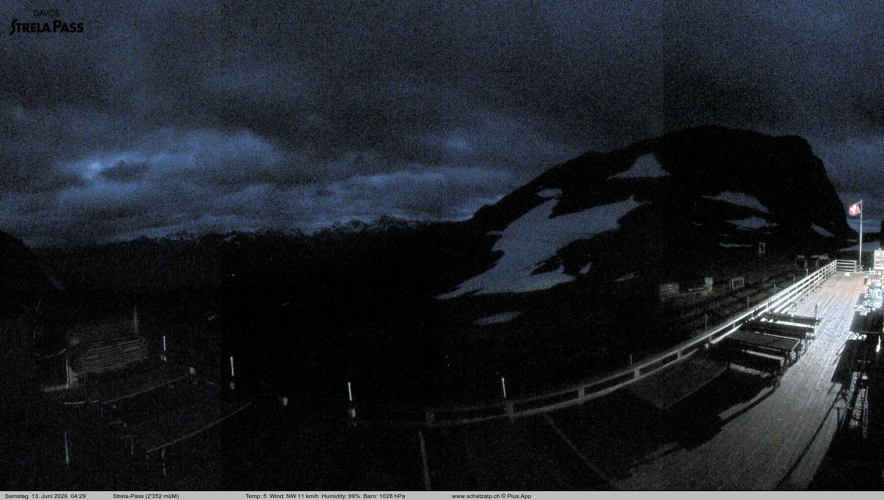 Archiv Foto Webcam Restaurant Strela Pass Schatzalp
