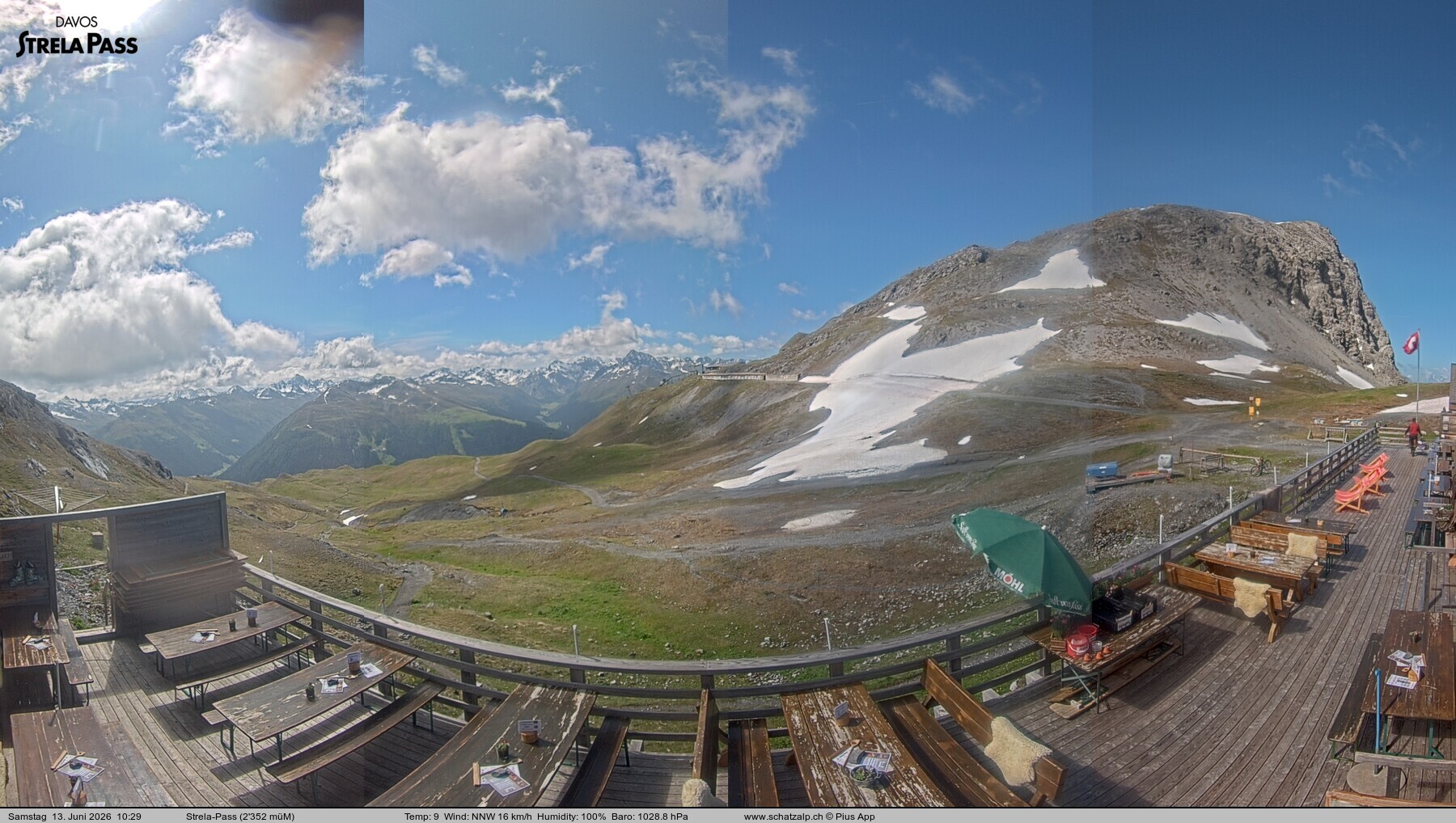 Archiv Foto Webcam Restaurant Strela Pass Schatzalp