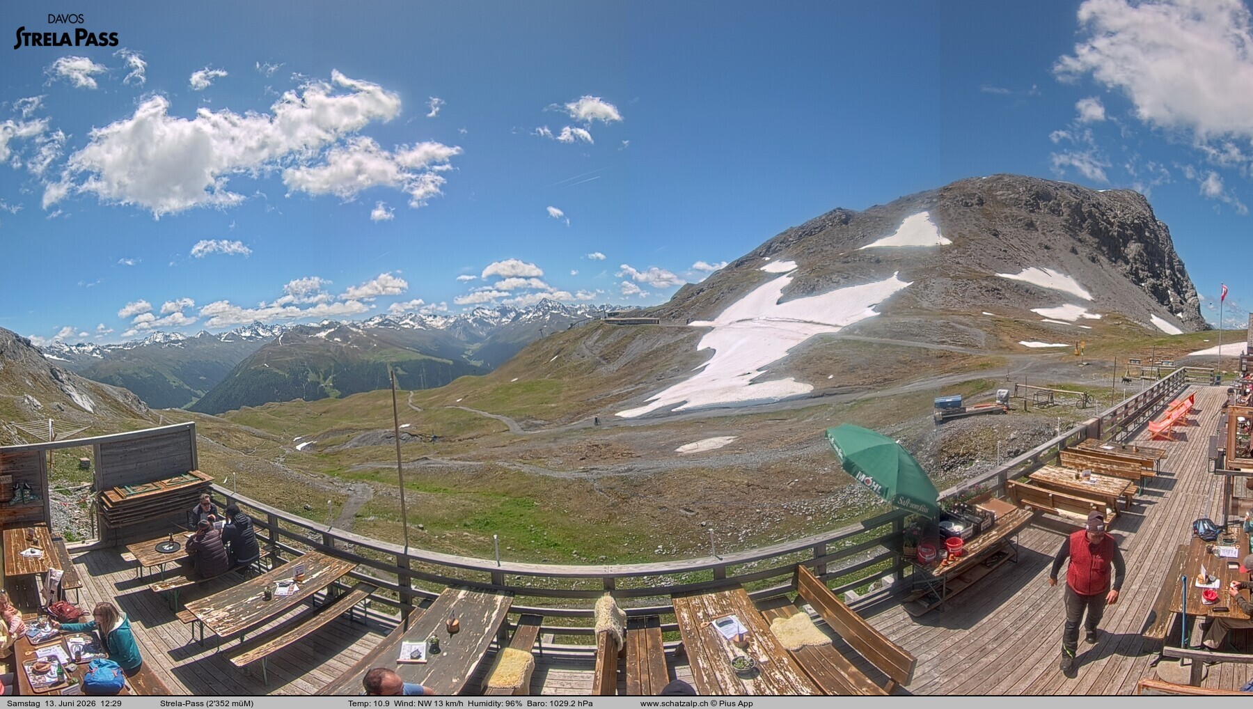 Archiv Foto Webcam Restaurant Strela Pass Schatzalp
