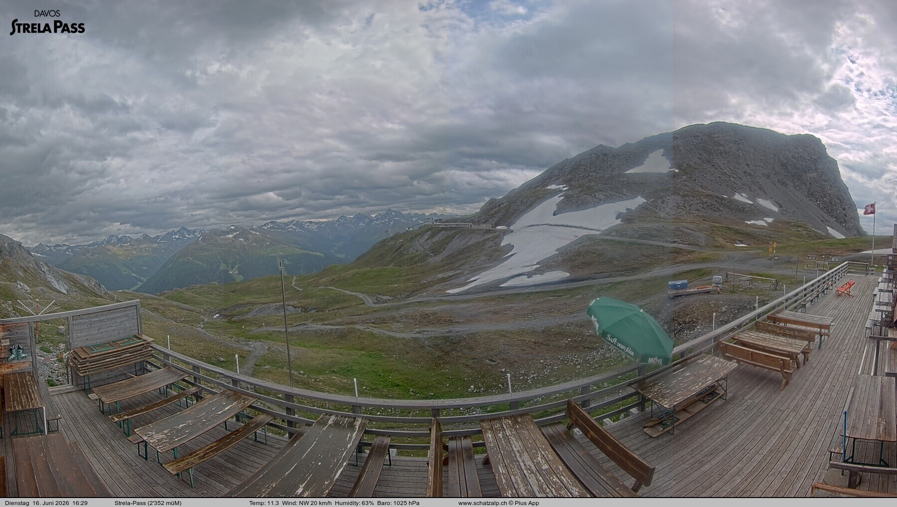 Archived image Webcam Schatzalp - Strela Pass