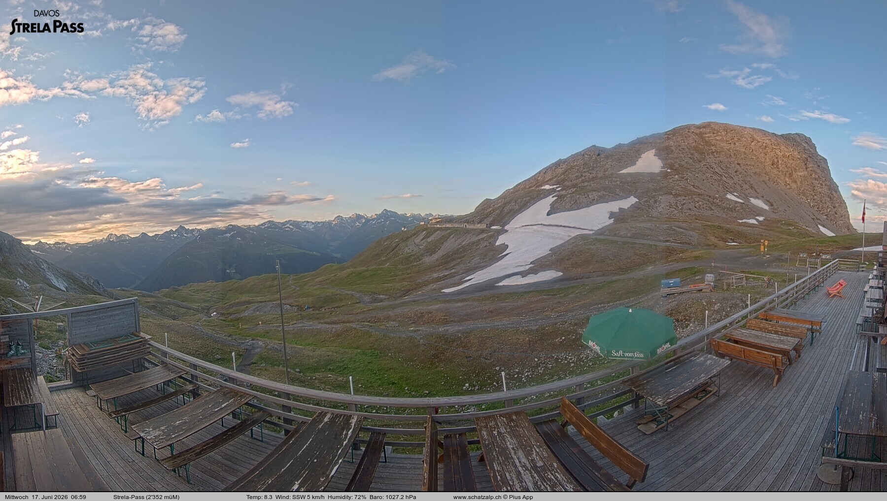 Archiv Foto Webcam Restaurant Strela Pass Schatzalp