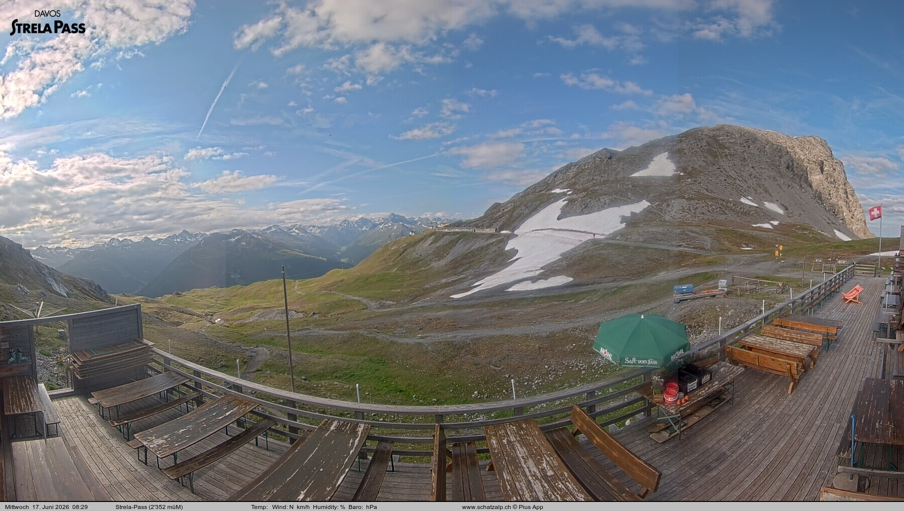 Archiv Foto Webcam Restaurant Strela Pass Schatzalp