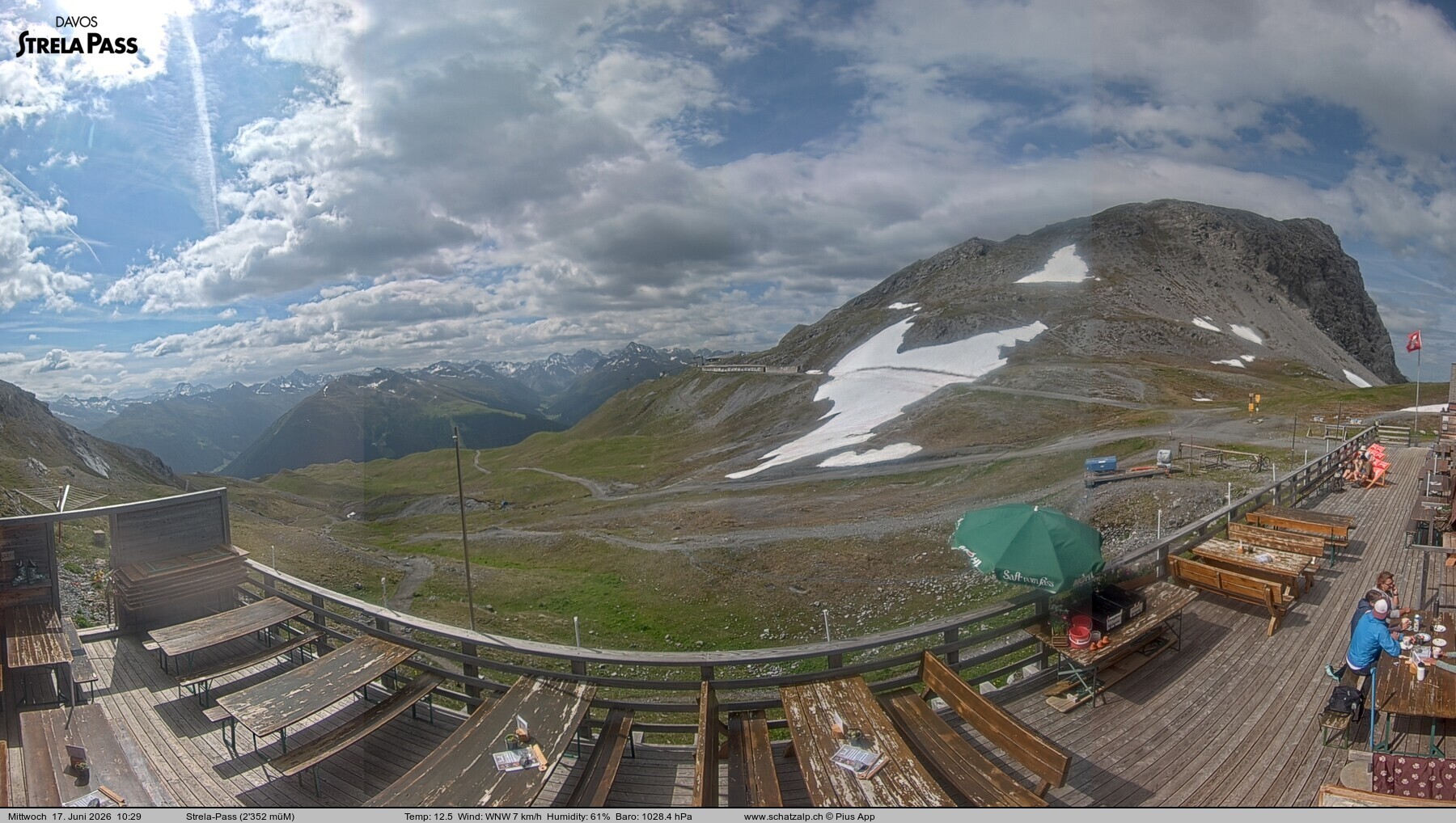 Archiv Foto Webcam Restaurant Strela Pass Schatzalp