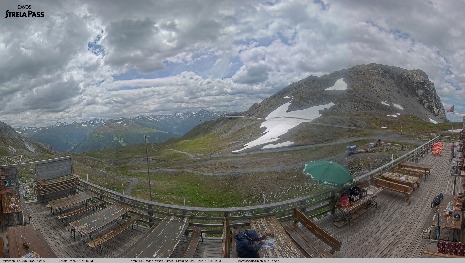 Archiv Foto Webcam Restaurant Strela Pass Schatzalp