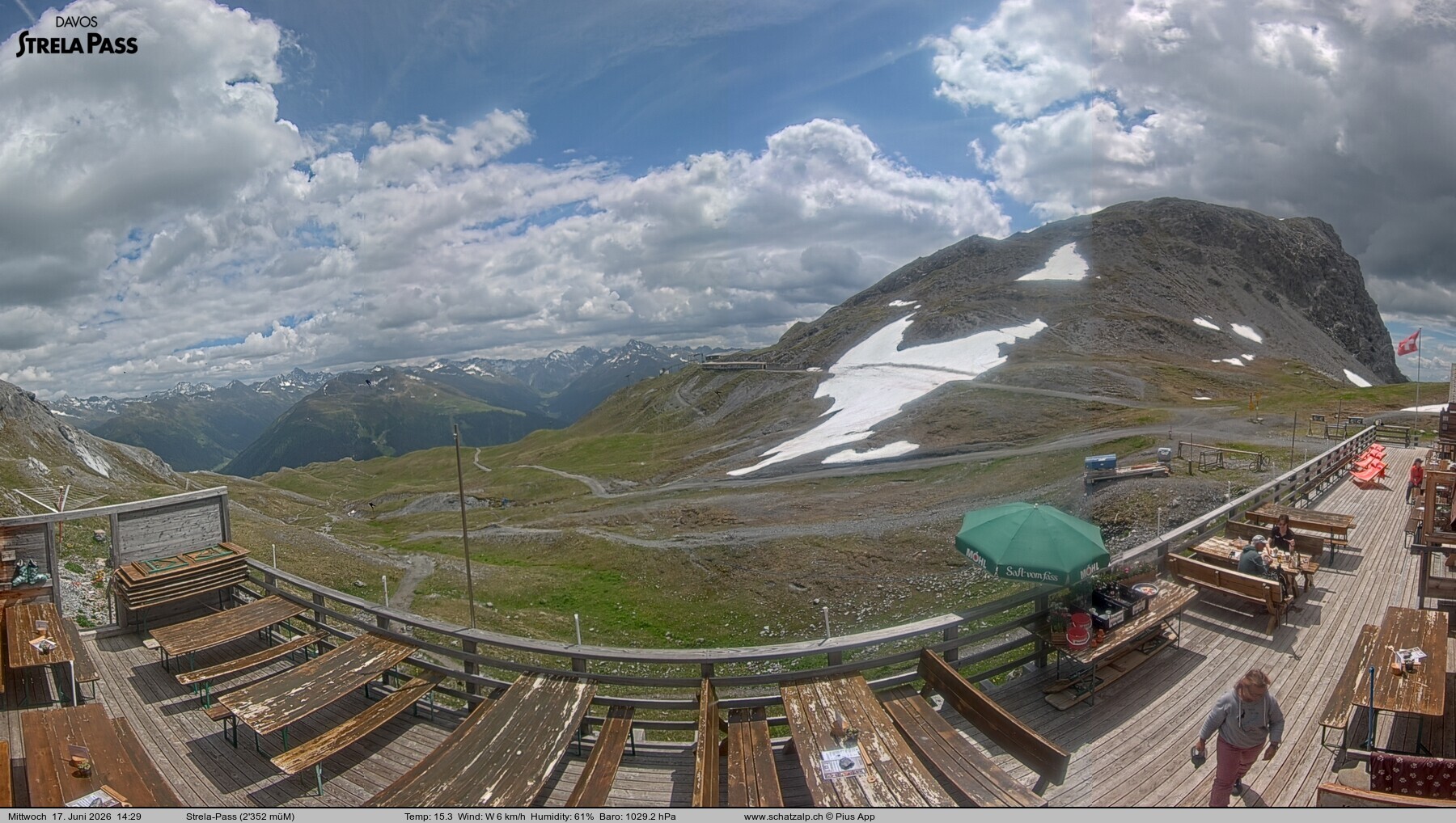 Archiv Foto Webcam Restaurant Strela Pass Schatzalp
