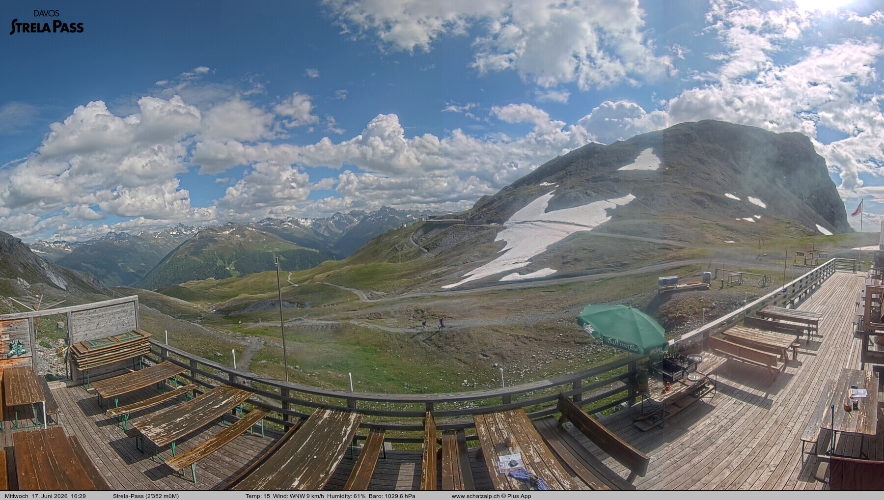 Archiv Foto Webcam Restaurant Strela Pass Schatzalp