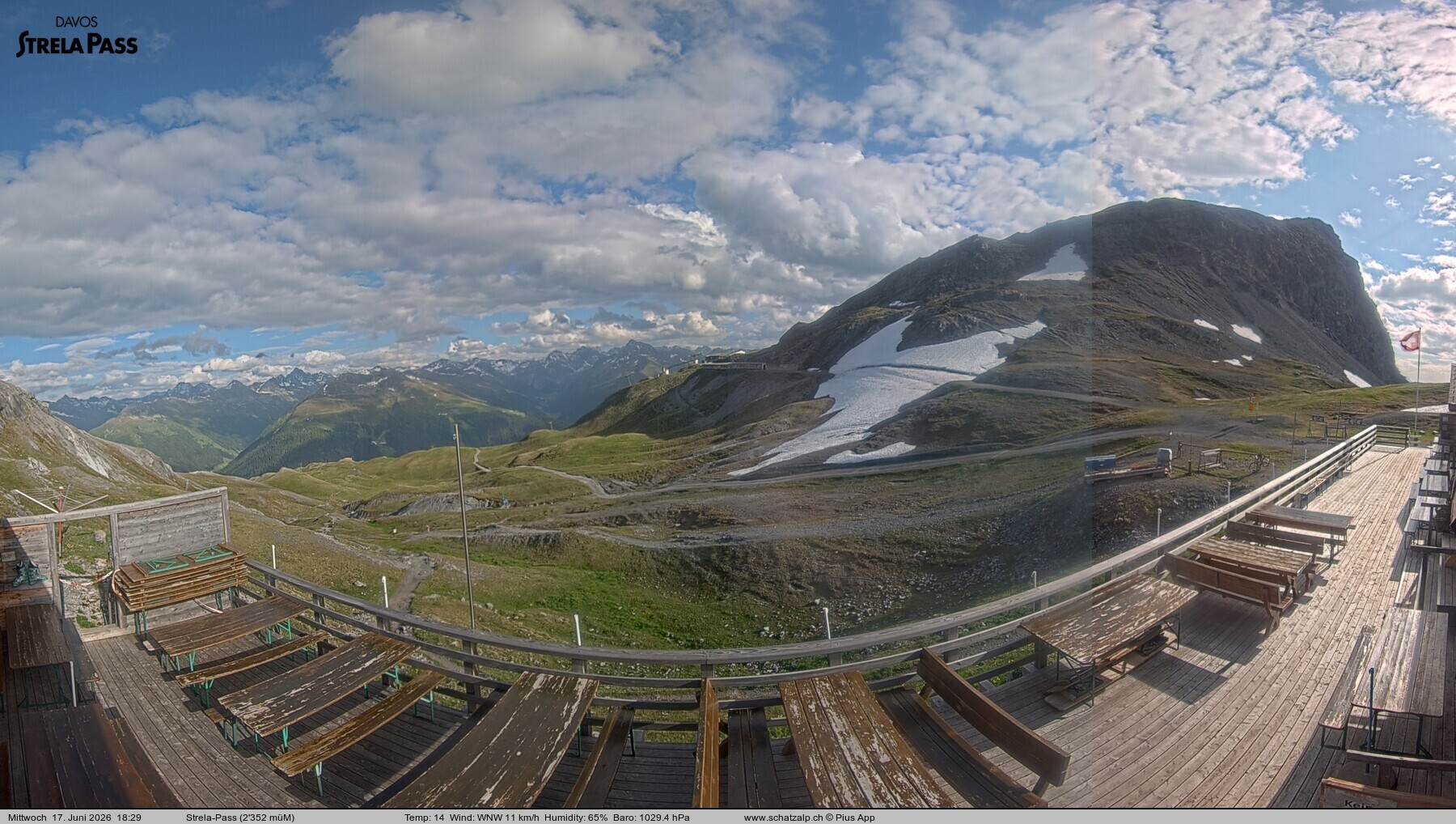 Archiv Foto Webcam Restaurant Strela Pass Schatzalp