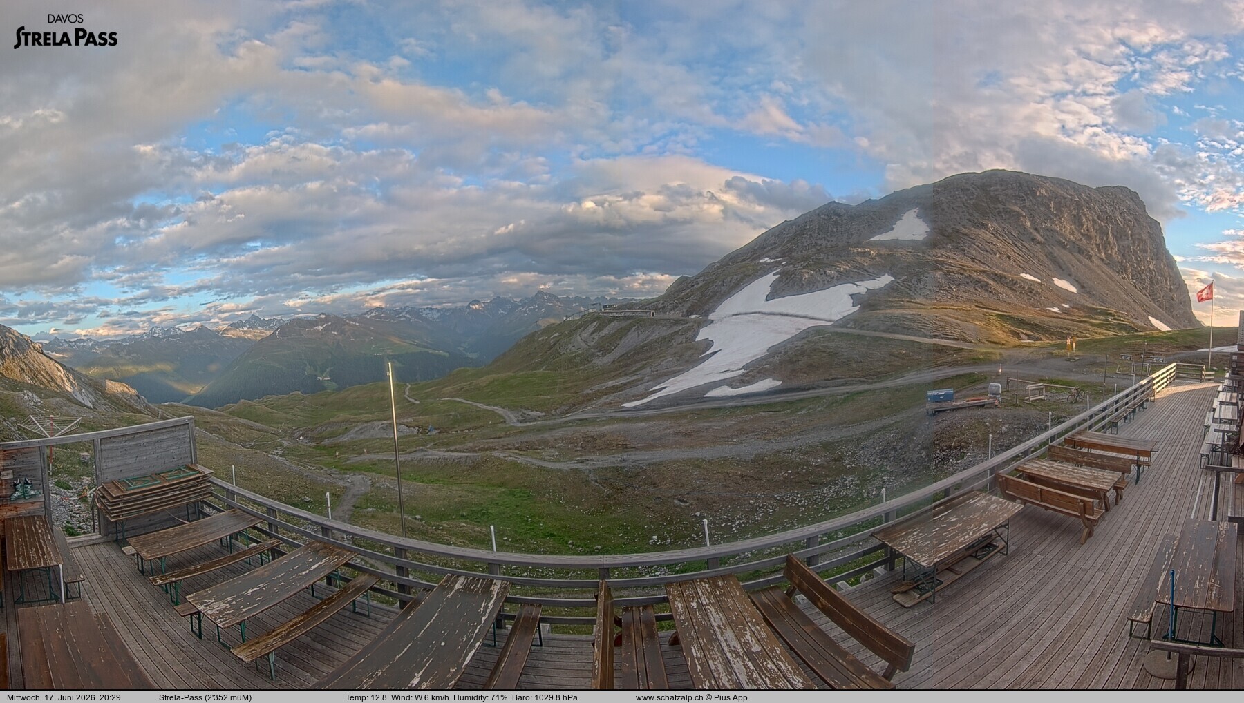 Archiv Foto Webcam Restaurant Strela Pass Schatzalp