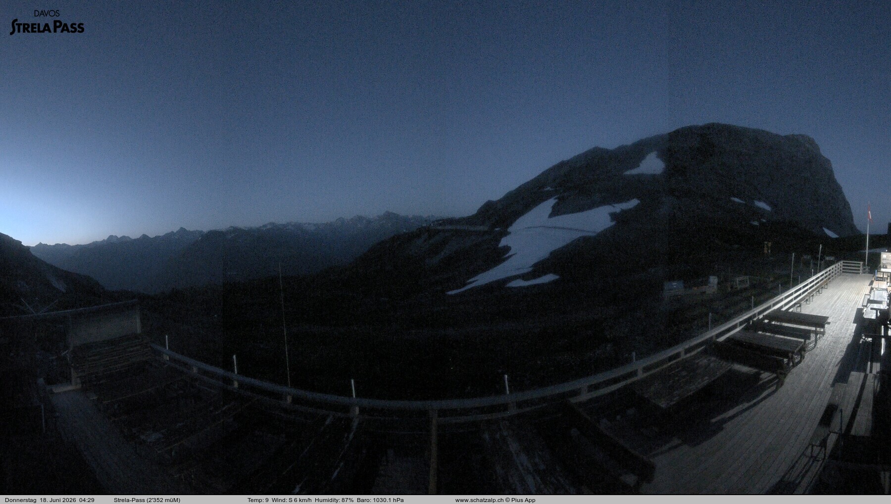 Archiv Foto Webcam Restaurant Strela Pass Schatzalp