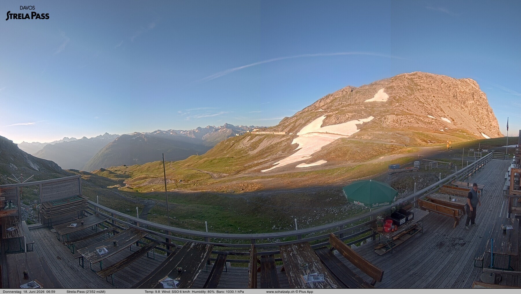 Archiv Foto Webcam Restaurant Strela Pass Schatzalp