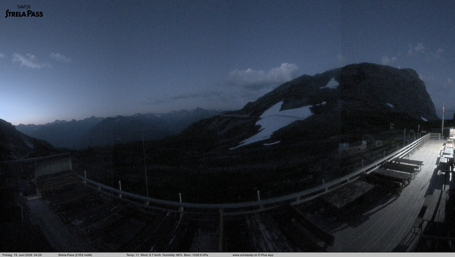 Archiv Foto Webcam Restaurant Strela Pass Schatzalp