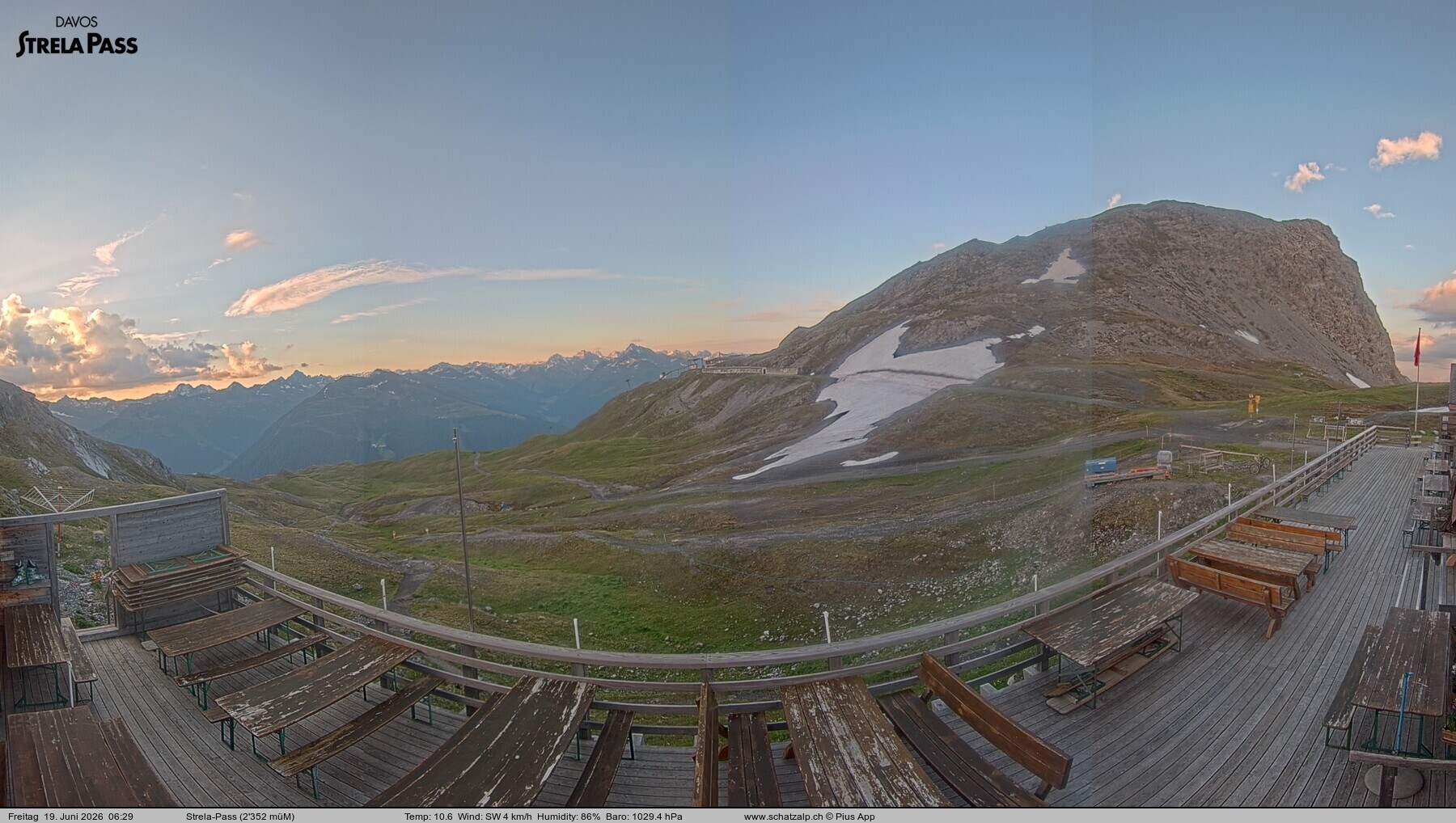 Archiv Foto Webcam Restaurant Strela Pass Schatzalp