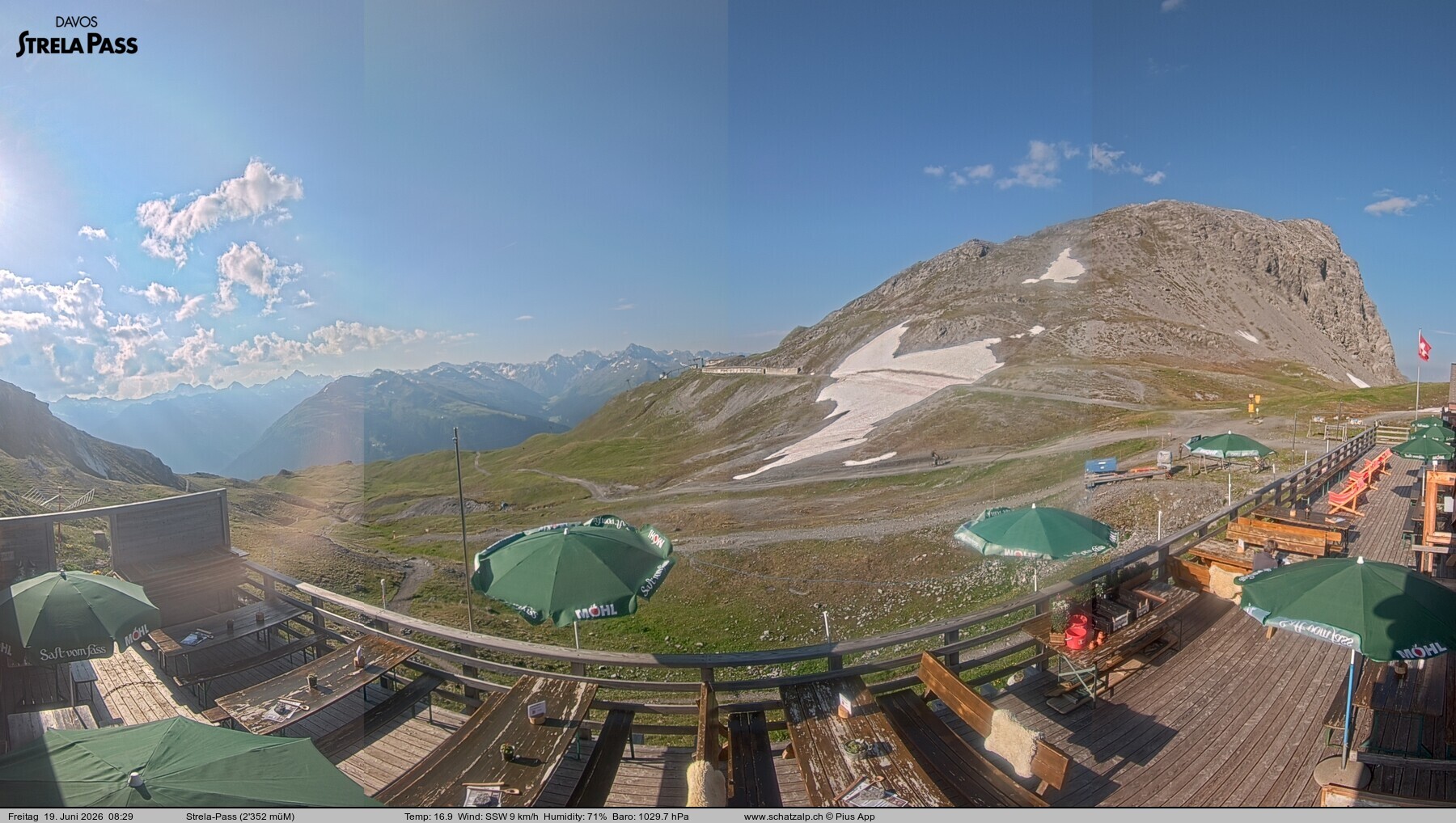 Archiv Foto Webcam Restaurant Strela Pass Schatzalp