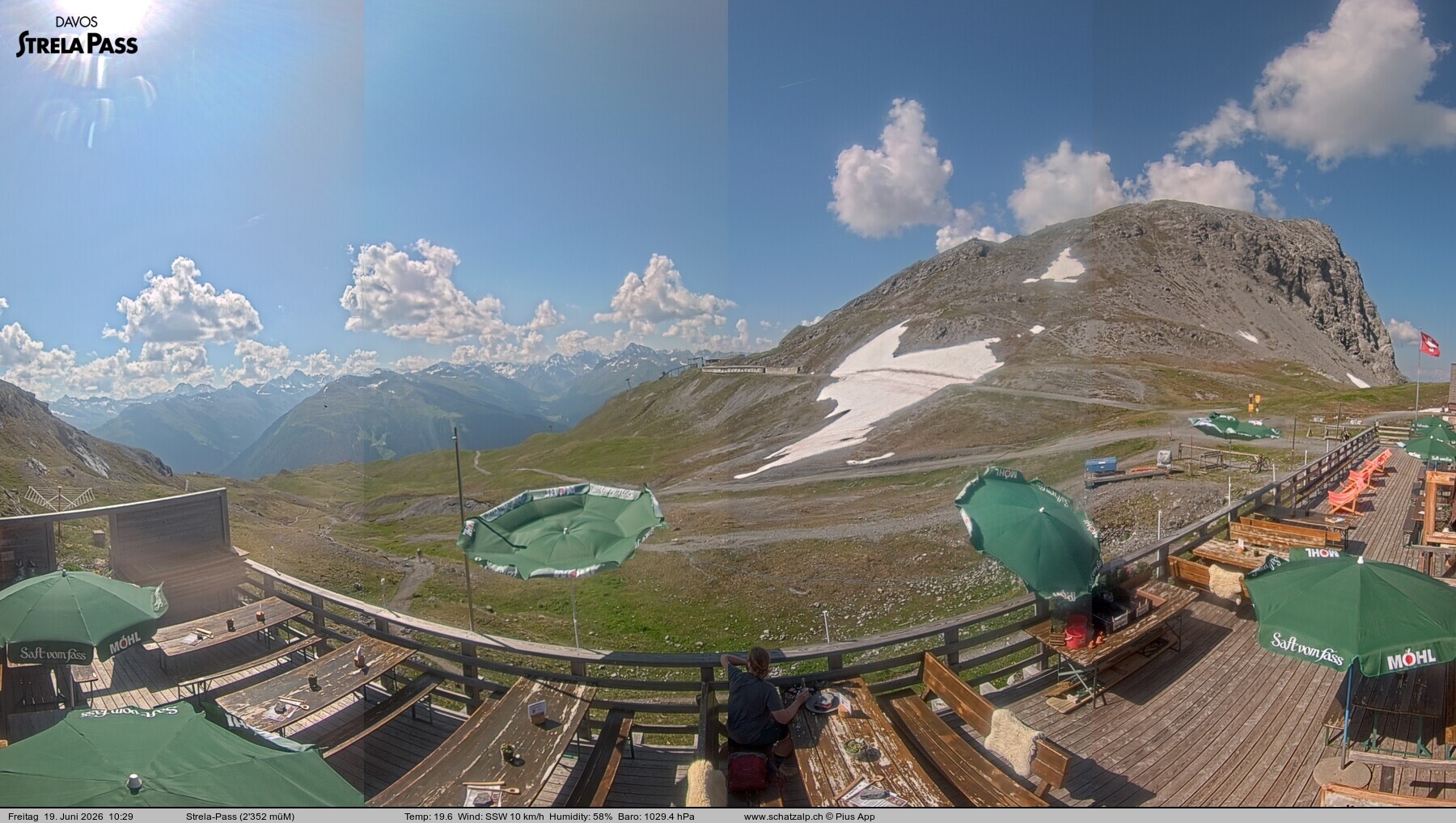 Archiv Foto Webcam Restaurant Strela Pass Schatzalp