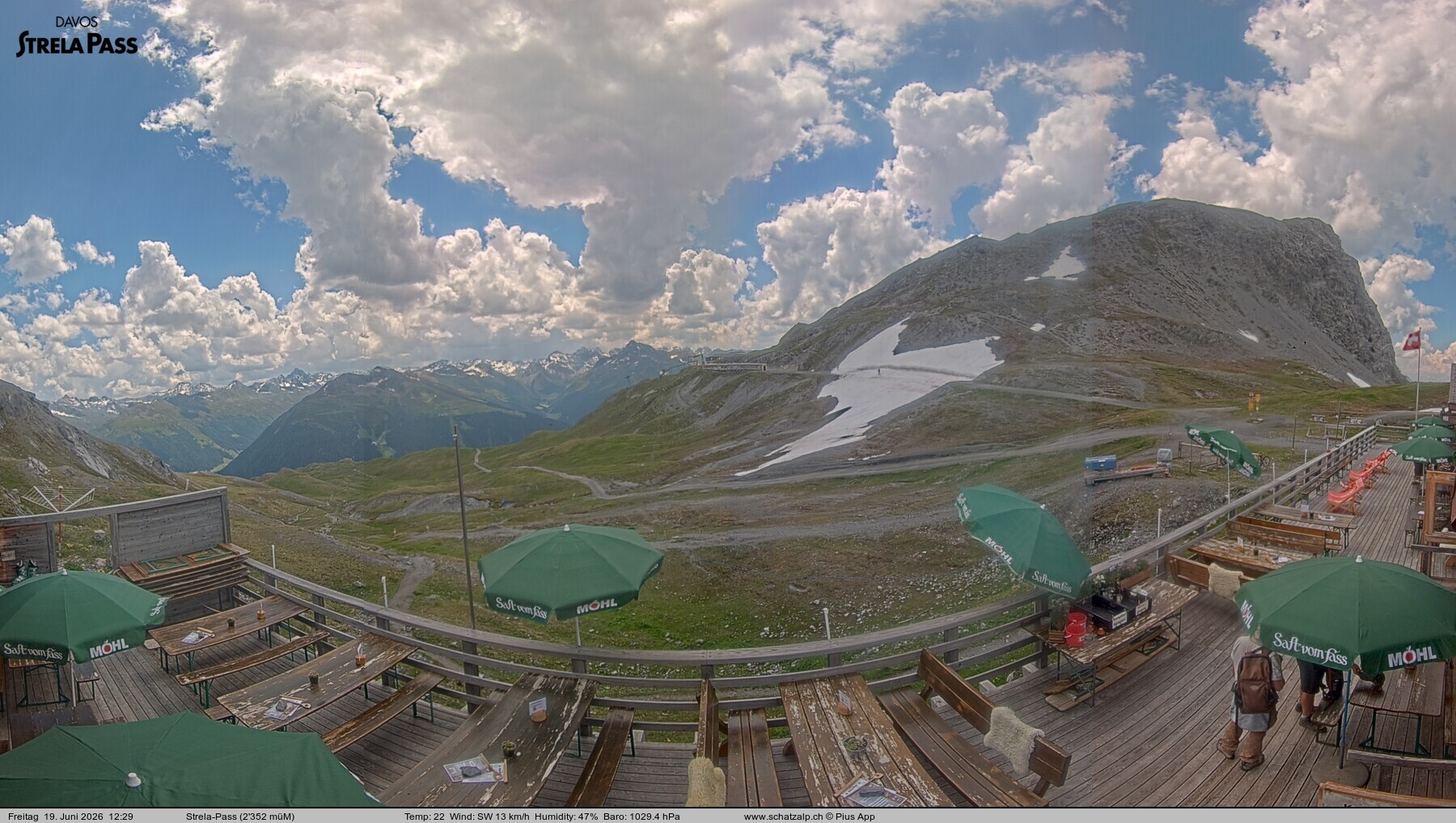 Archiv Foto Webcam Restaurant Strela Pass Schatzalp