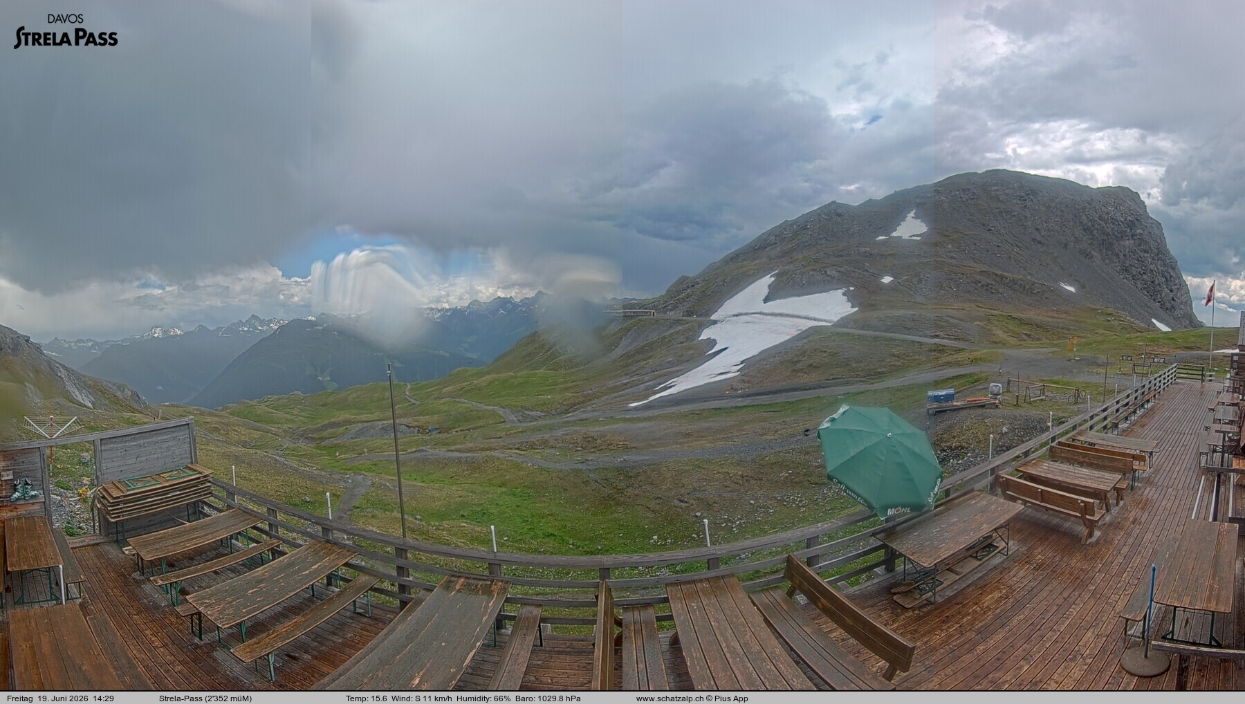 Archiv Foto Webcam Restaurant Strela Pass Schatzalp