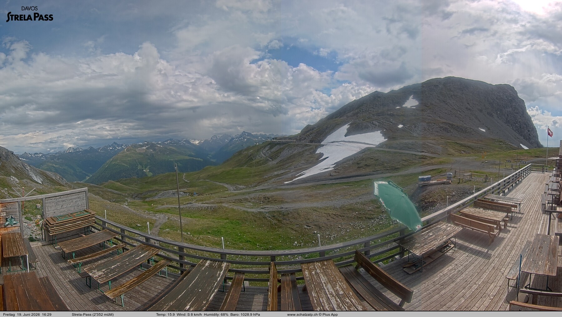 Archiv Foto Webcam Restaurant Strela Pass Schatzalp