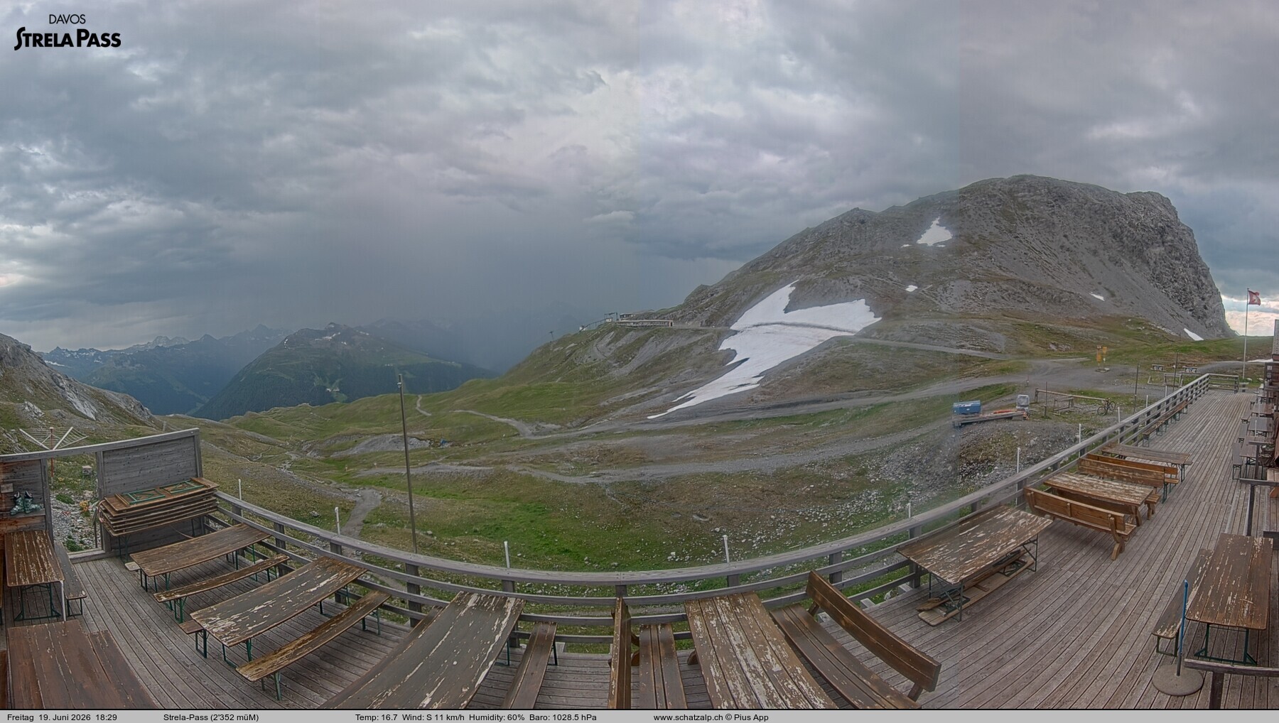 Archiv Foto Webcam Restaurant Strela Pass Schatzalp
