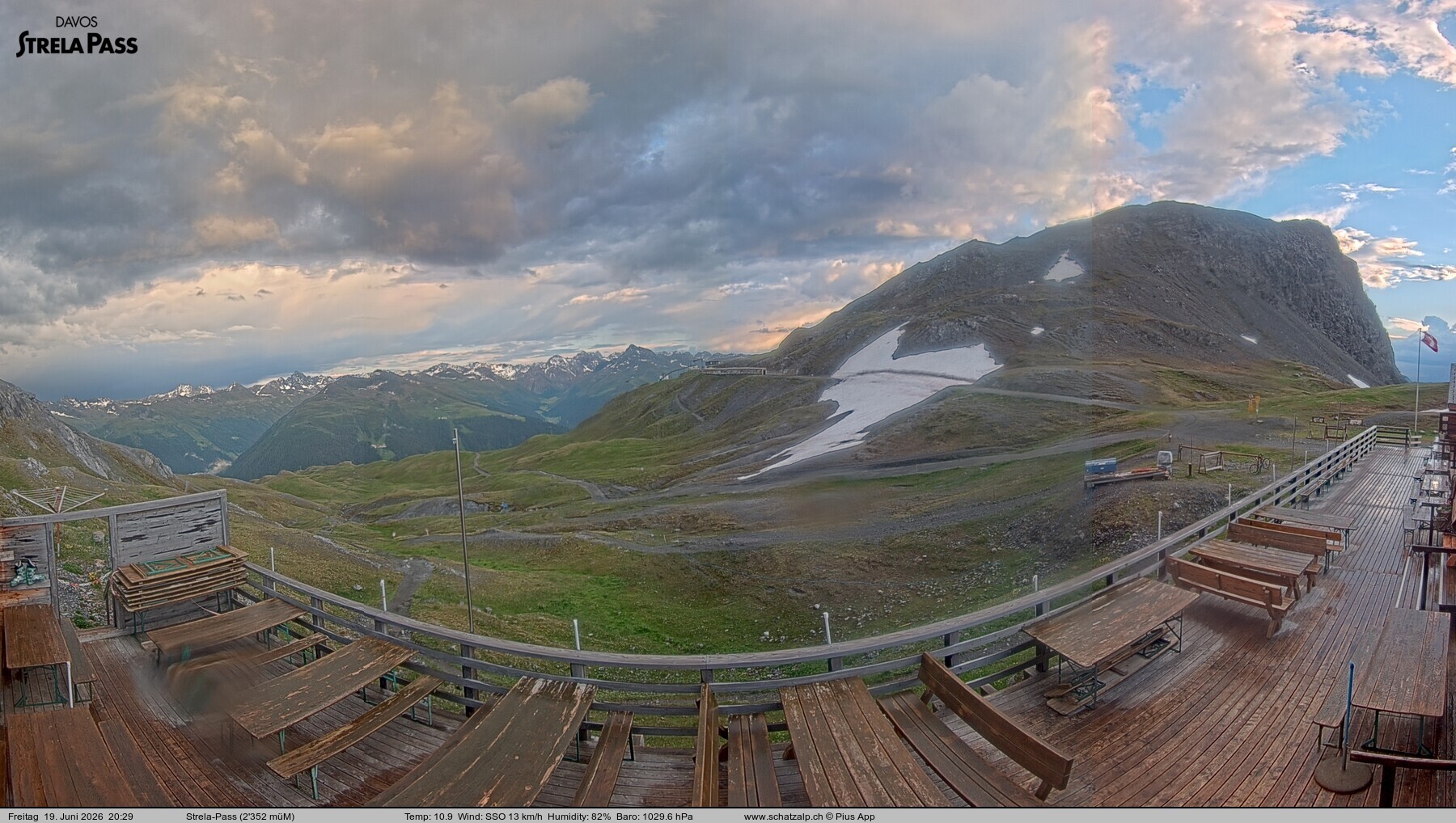 Archiv Foto Webcam Restaurant Strela Pass Schatzalp