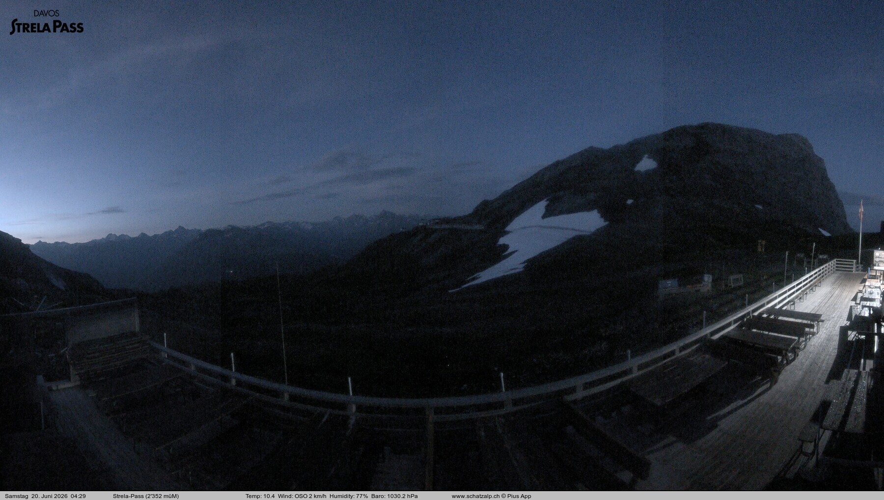 Archiv Foto Webcam Restaurant Strela Pass Schatzalp
