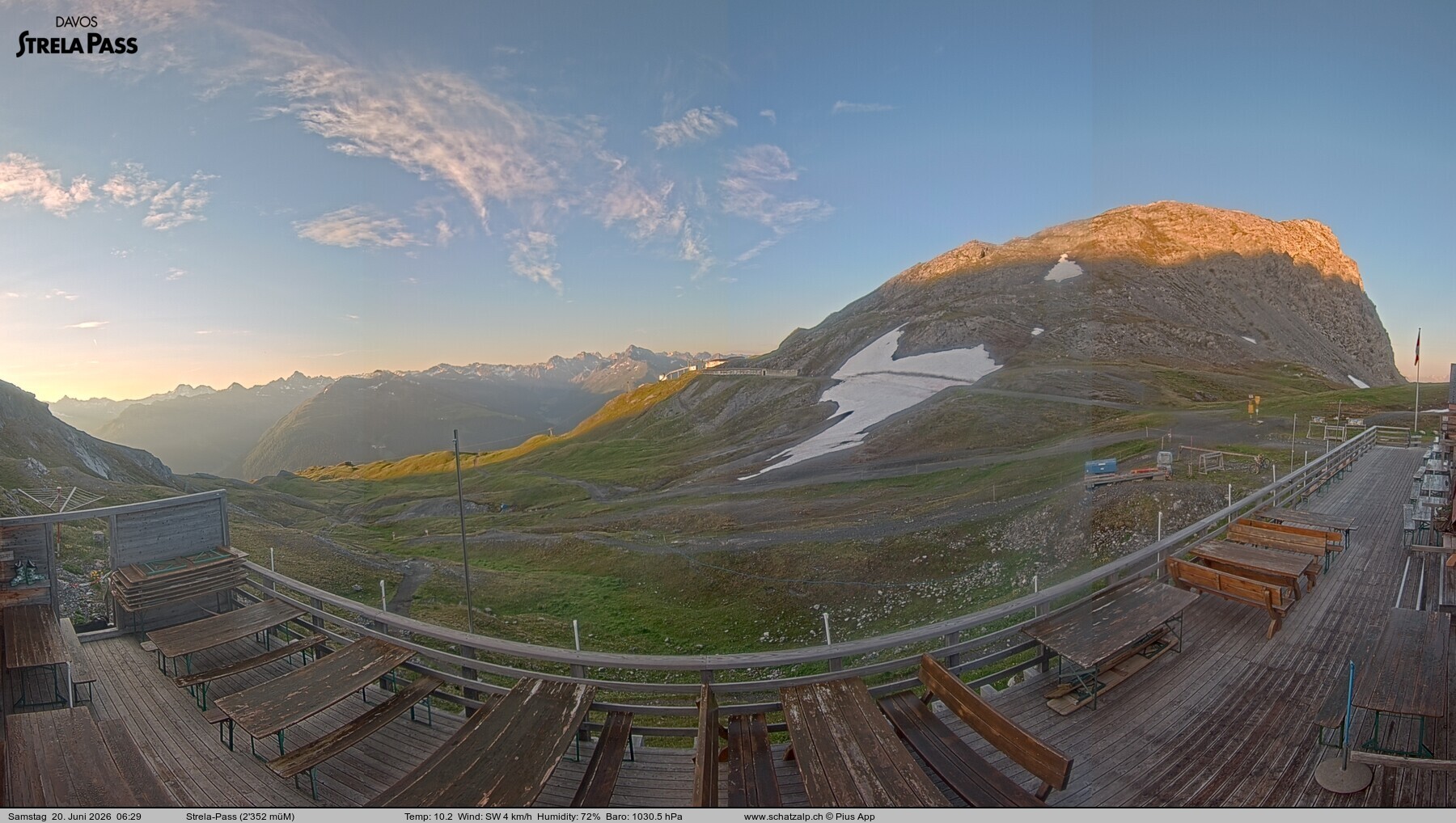 Archiv Foto Webcam Restaurant Strela Pass Schatzalp