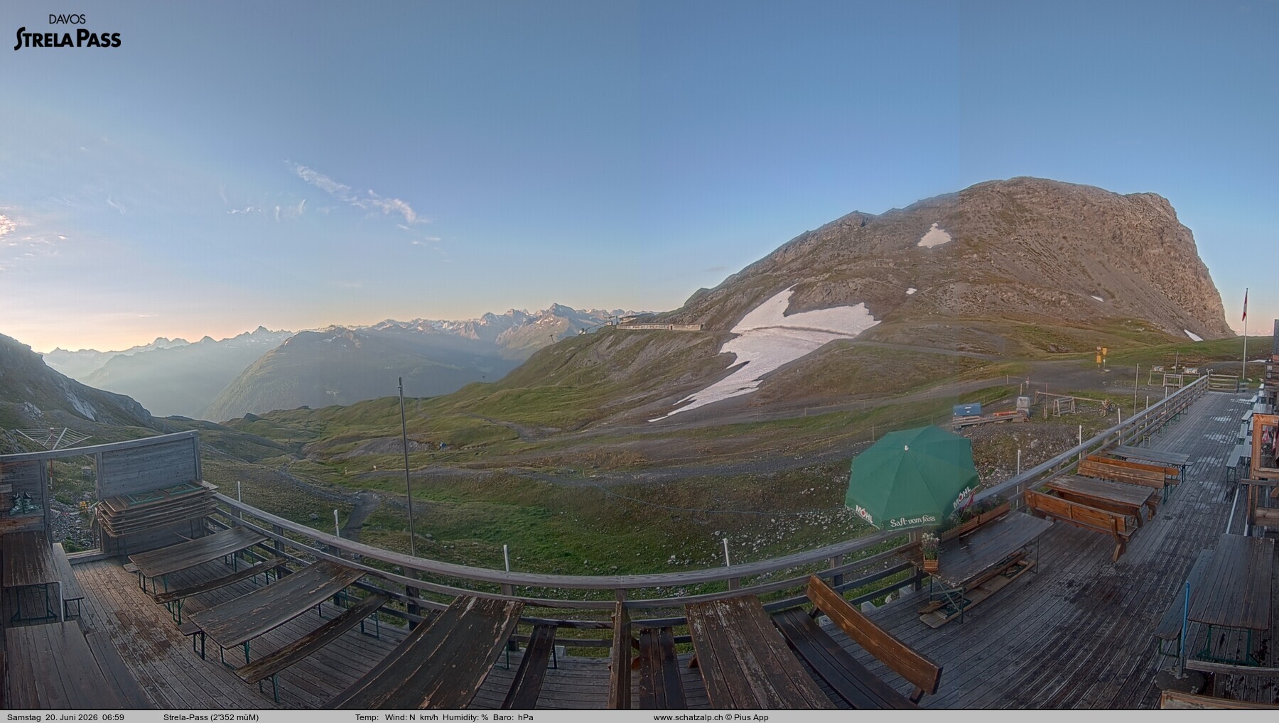 Archiv Foto Webcam Restaurant Strela Pass Schatzalp