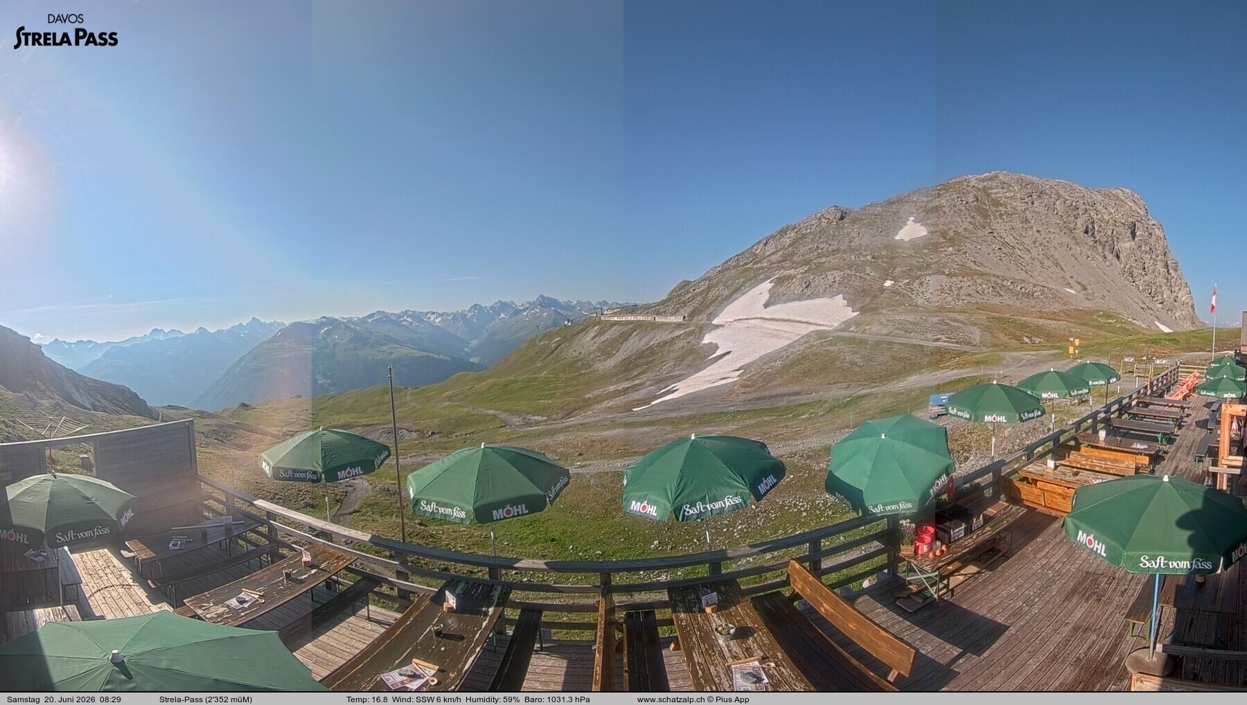 Archived image Webcam Schatzalp - Strela Pass