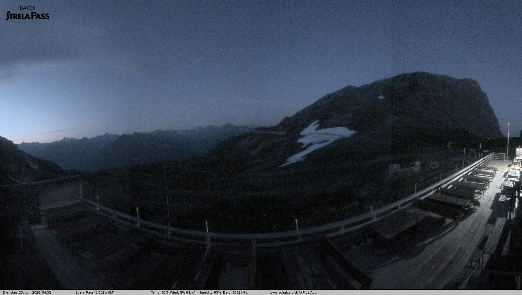 Archiv Foto Webcam Restaurant Strela Pass Schatzalp