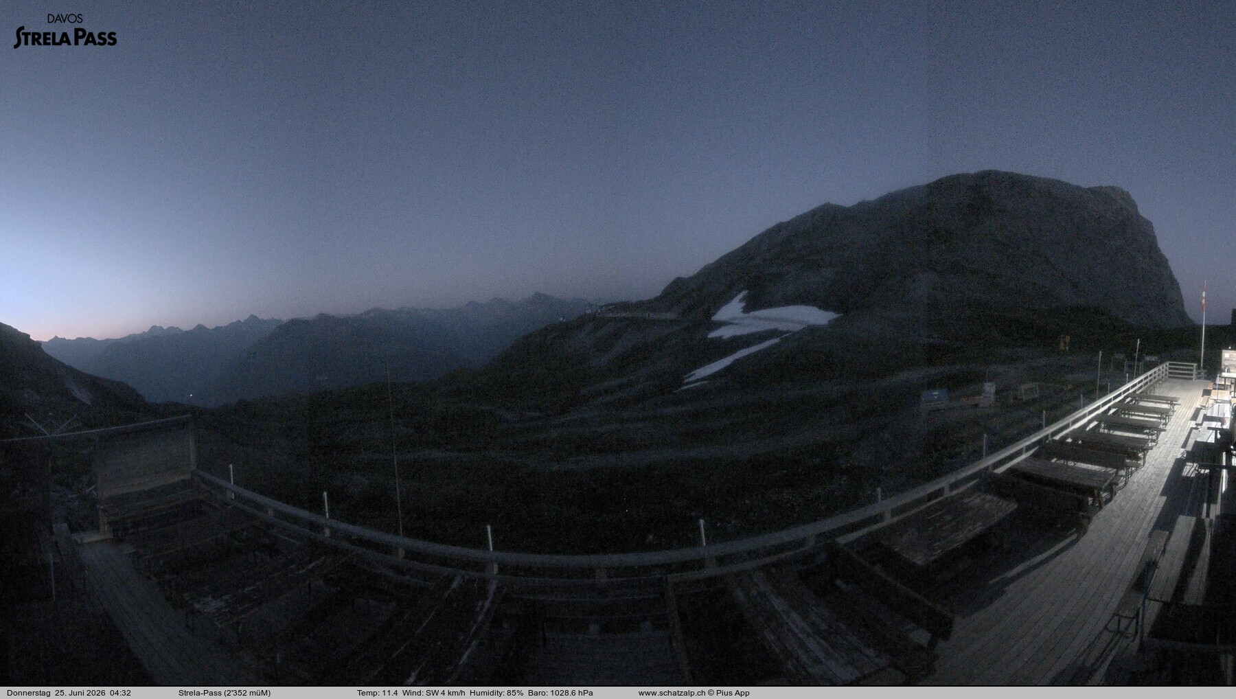 Archiv Foto Webcam Restaurant Strela Pass Schatzalp