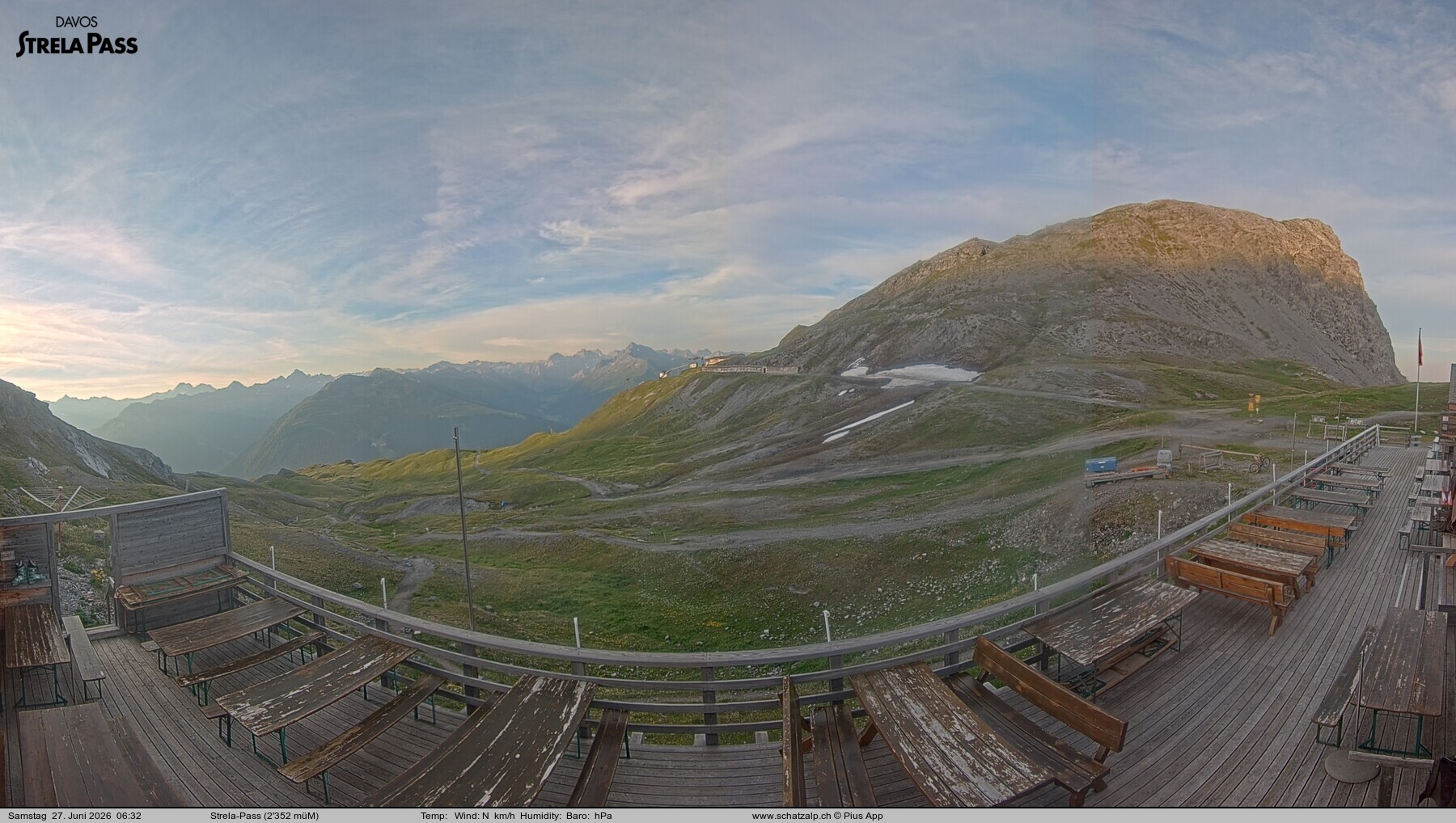 Archiv Foto Webcam Restaurant Strela Pass Schatzalp